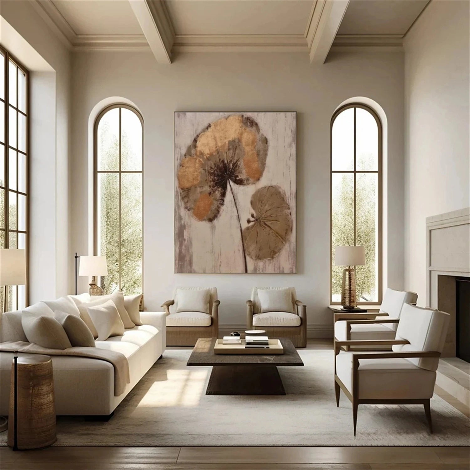 Flower & Tree Abstract Texture Canvas Art #FT 250