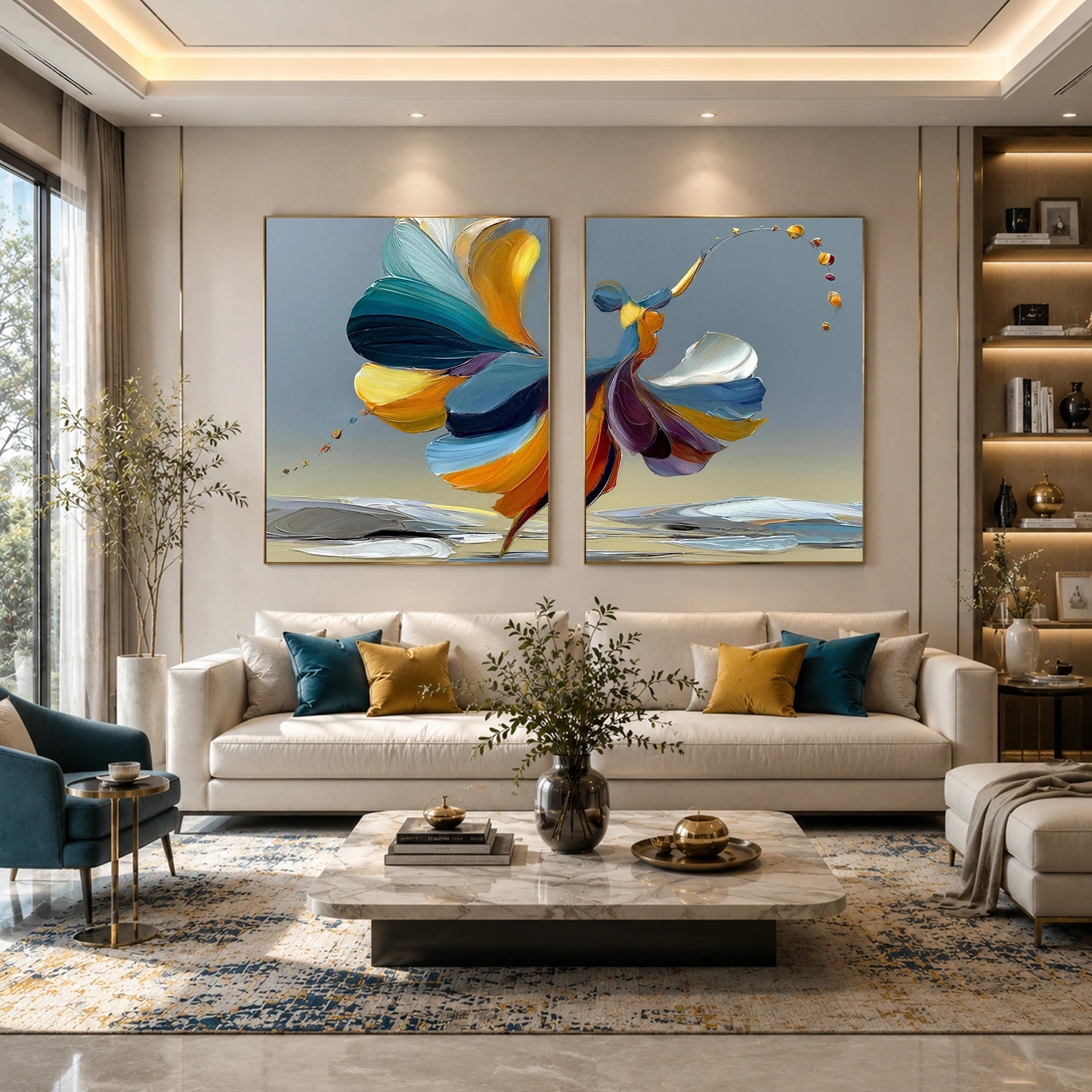 Abstract Portrait Texture Wall Art Set of 2 #PT 078