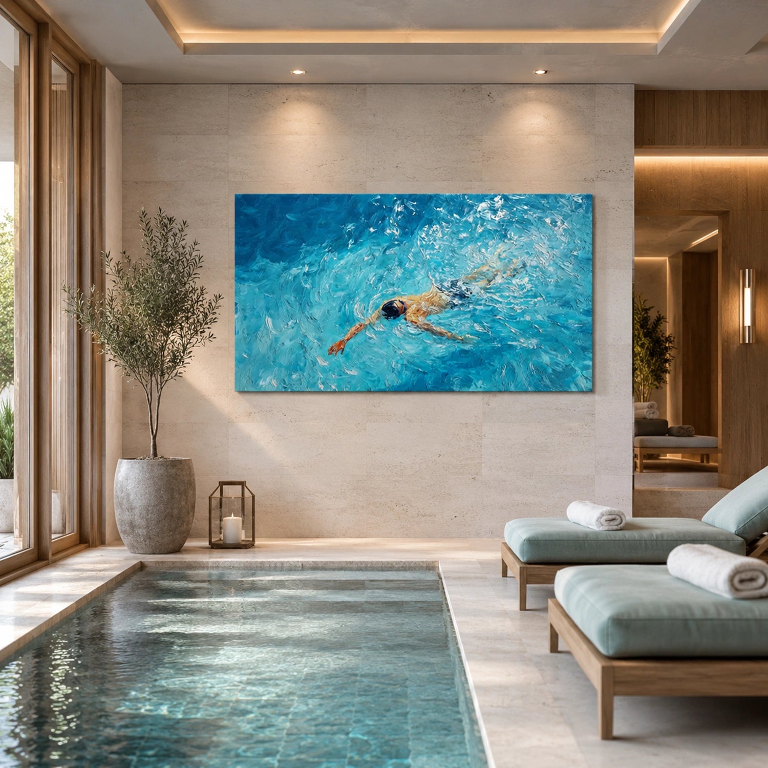 Swimming Sport Art Painting Canvas # SA104