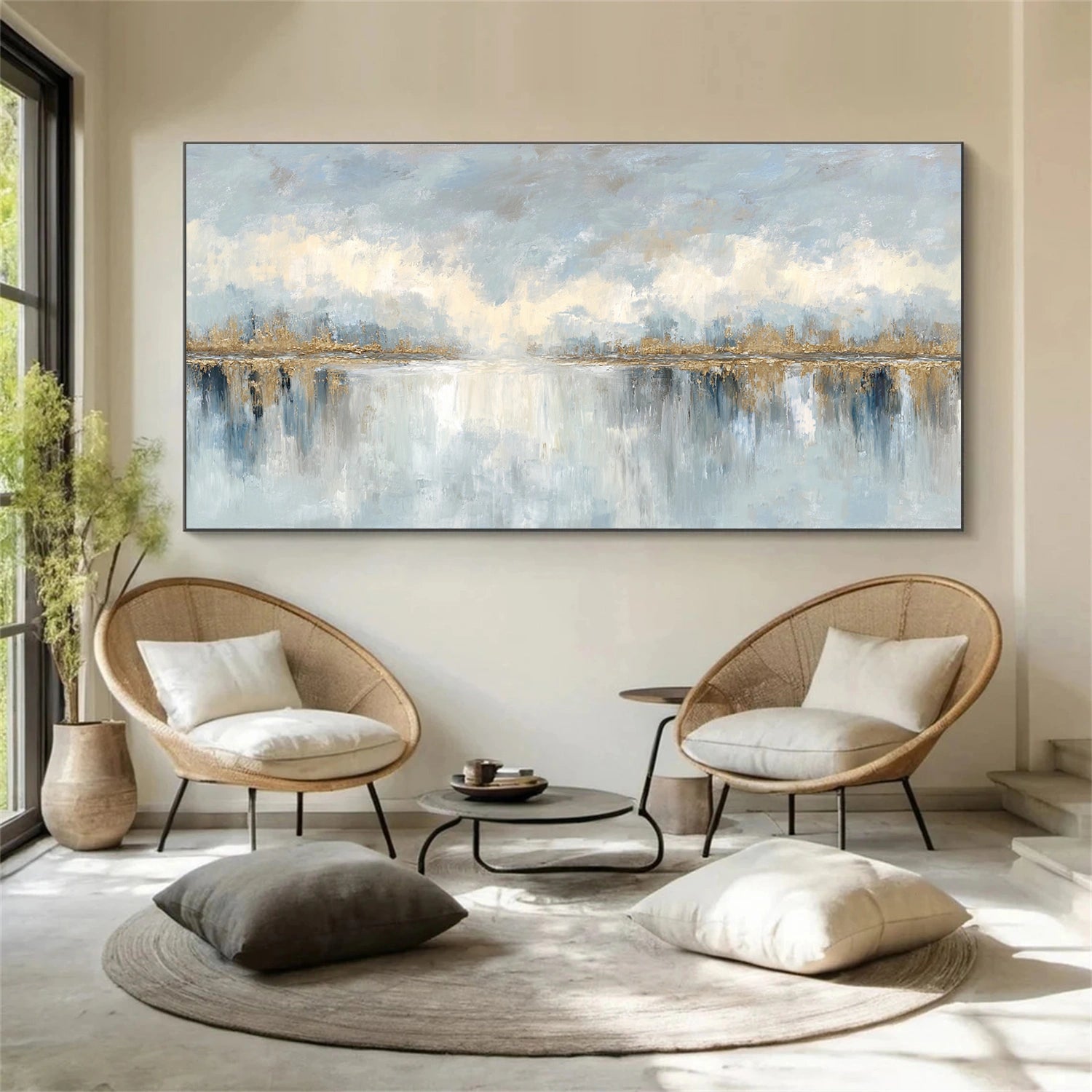 Blue & Green Abstract Wall Art #BG134