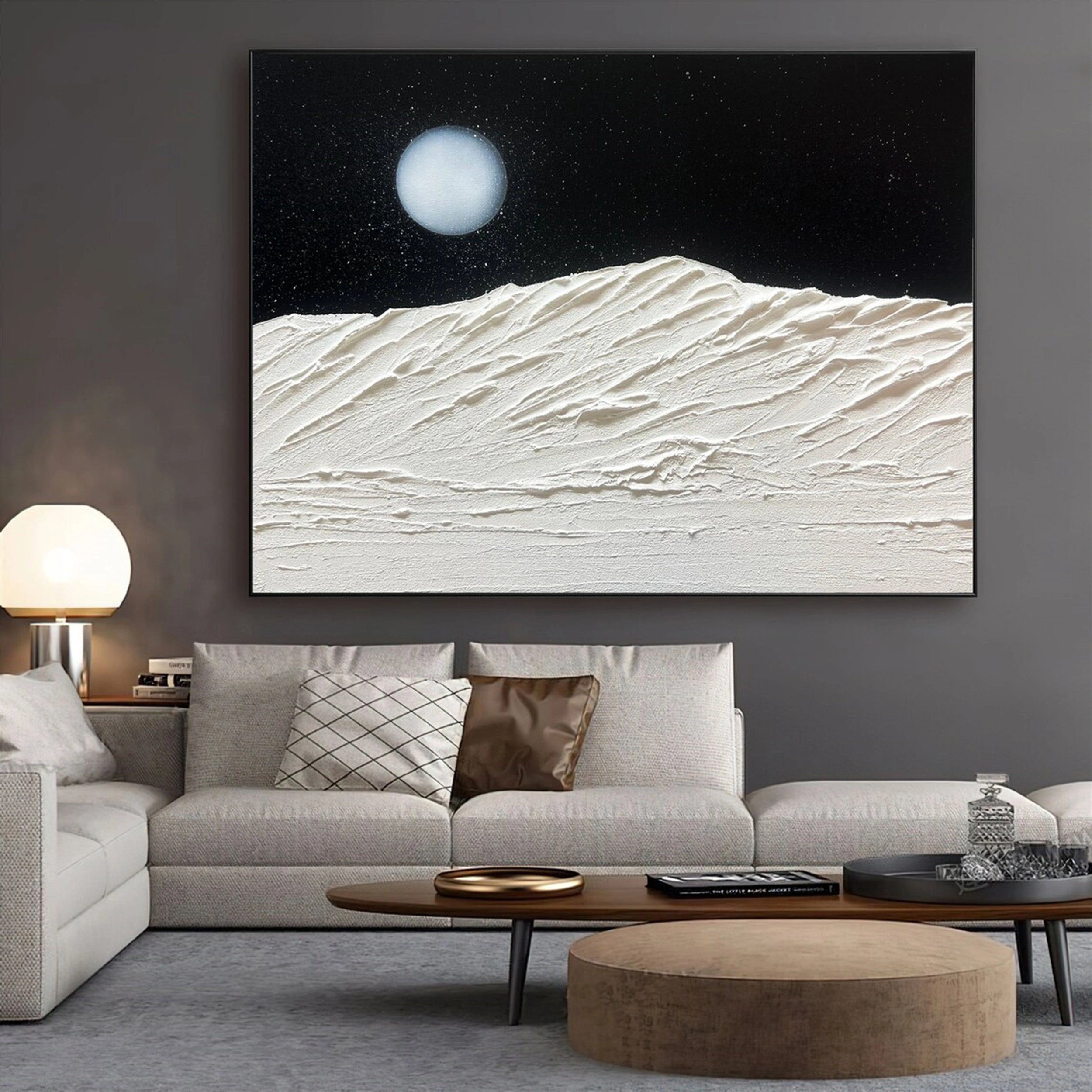 Black White Textured Minimalist Wall Art #MZ060