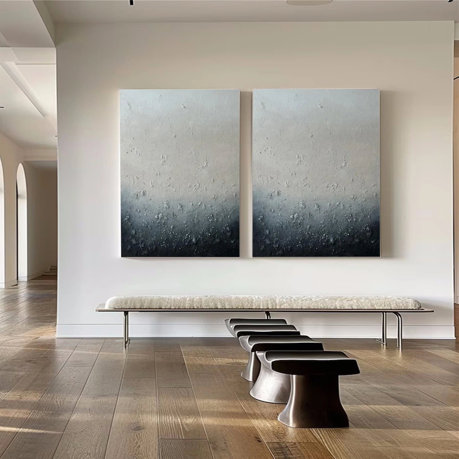 Abstract Textured Set of 2 Wall Art #AB 587