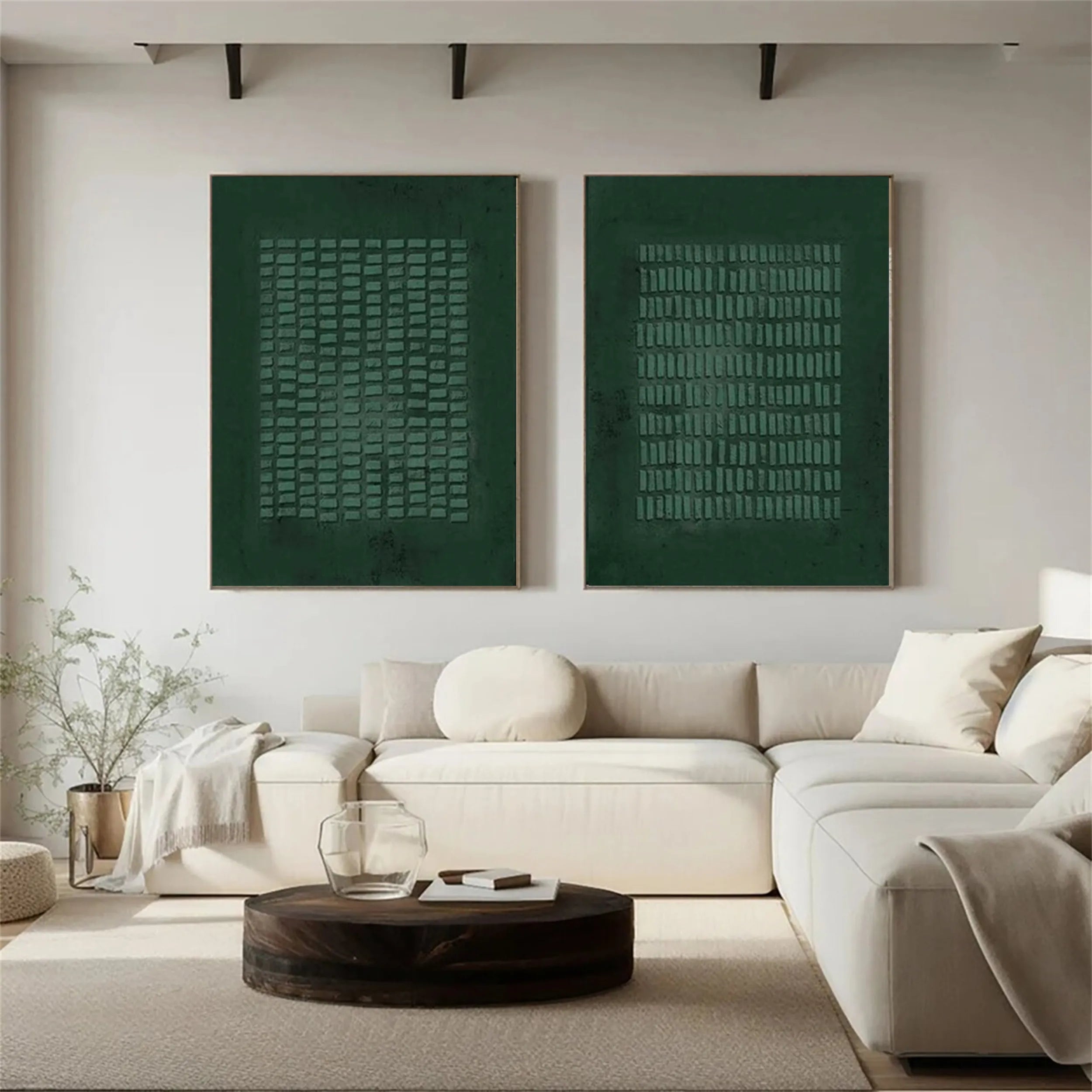 Blue & Green Abstract Set of 2 #BG070