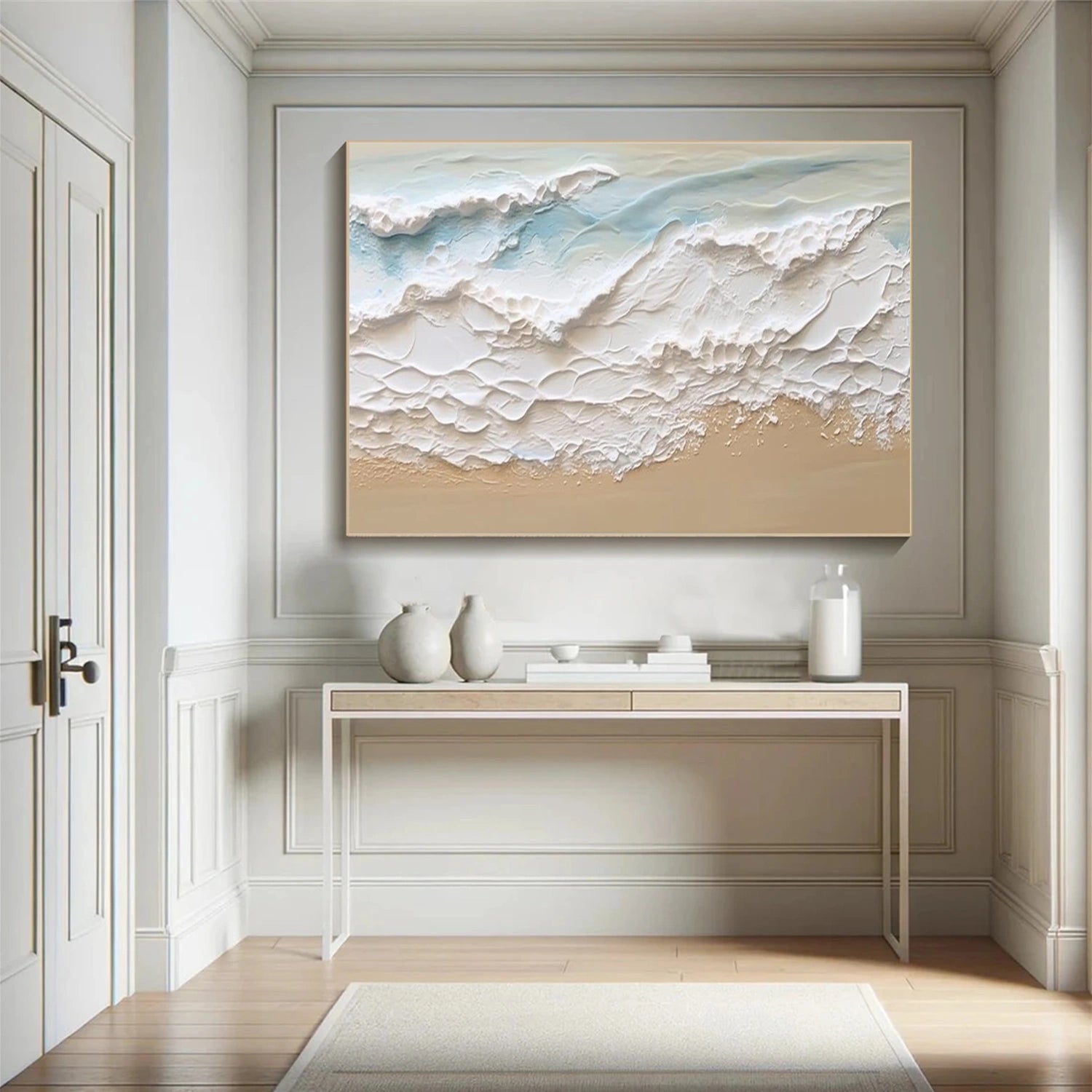 Ocean And Sky Abstract Textured Canvas Art #OS 293