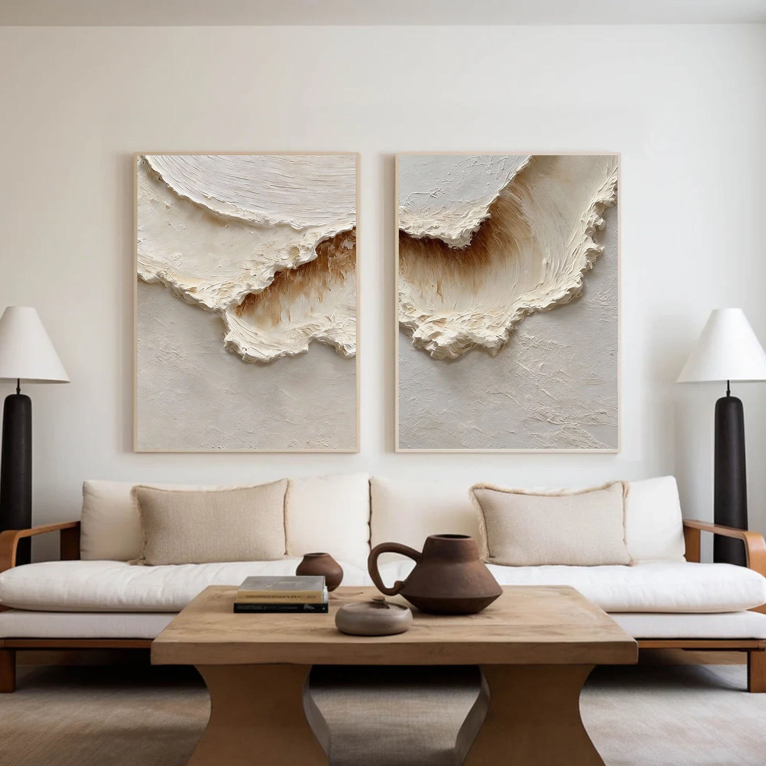 Ocean And Sky Abstract Texture Canvas Art Set of 2 #OS370