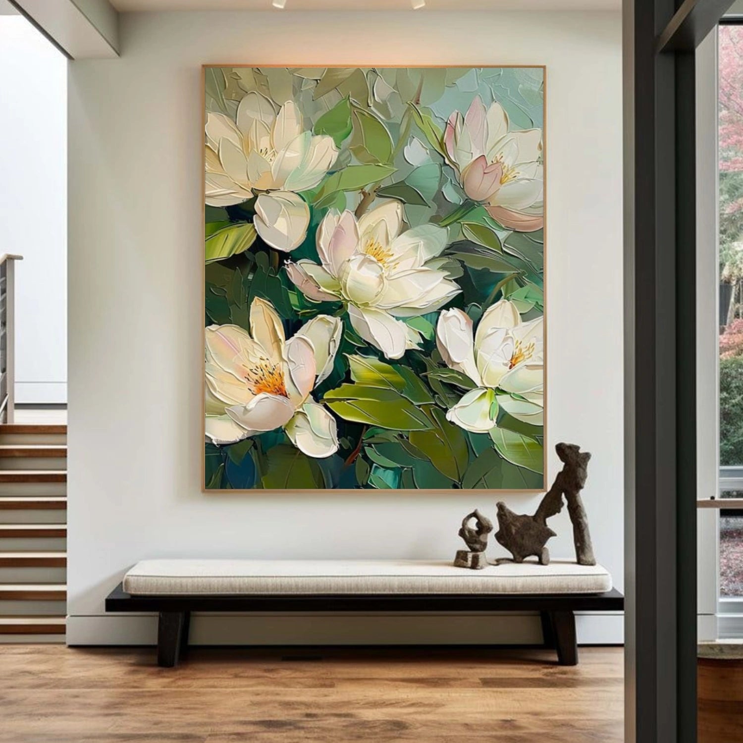 Flower & Tree Abstract Texture Canvas Art #FT 330
