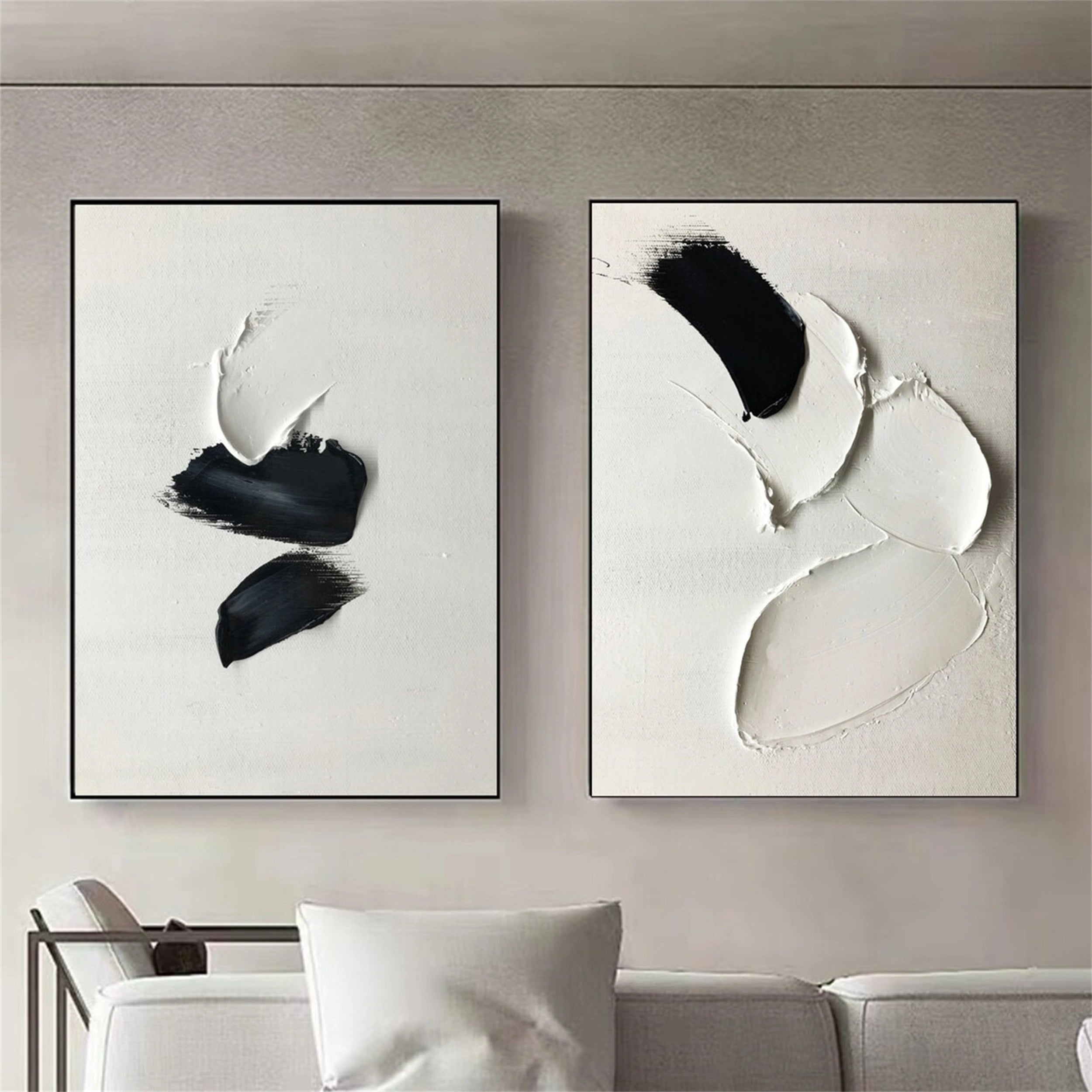 Minimalist Textured Painting Canvas Set of 2 #MM143