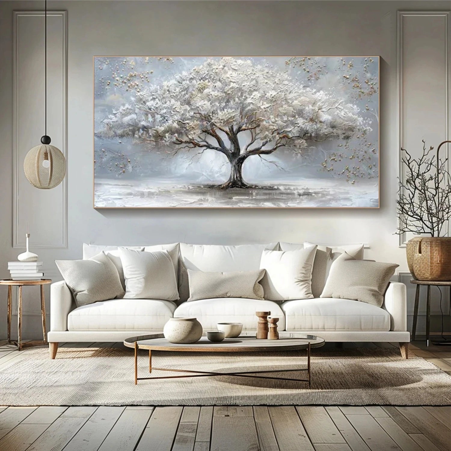 Flower & Tree Abstract Texture Canvas Art #FT 308