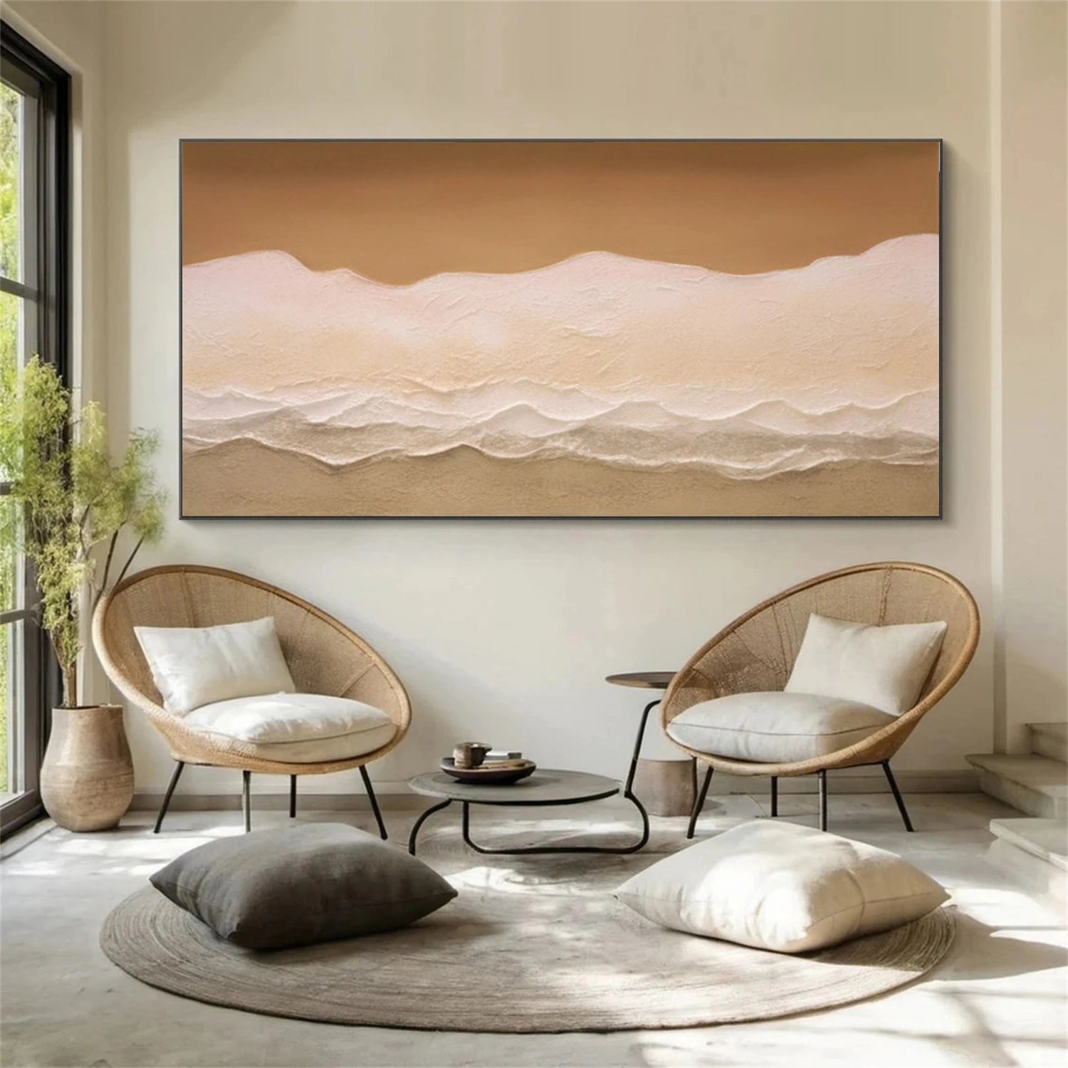Ocean And Sky Abstract Texture Canvas Art #OS403