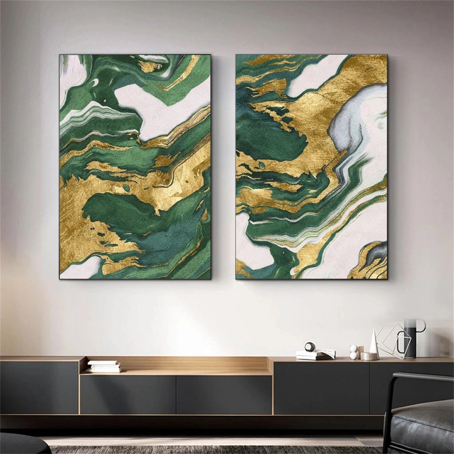 Abstract Textured Wall Art Set of 2#AB 592