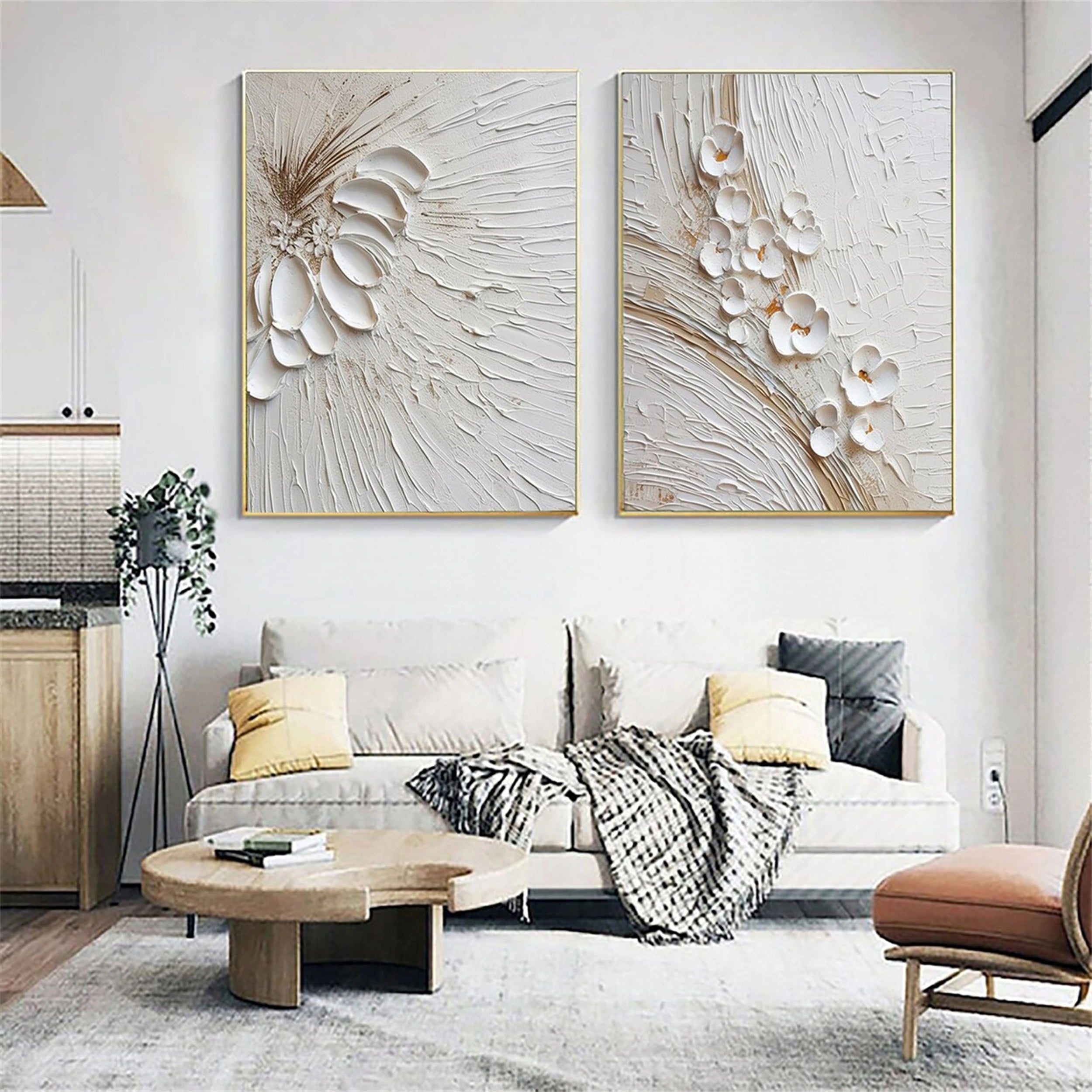 #CL-Custom Color Flower And Tree Painting Set of 2 #FT 038