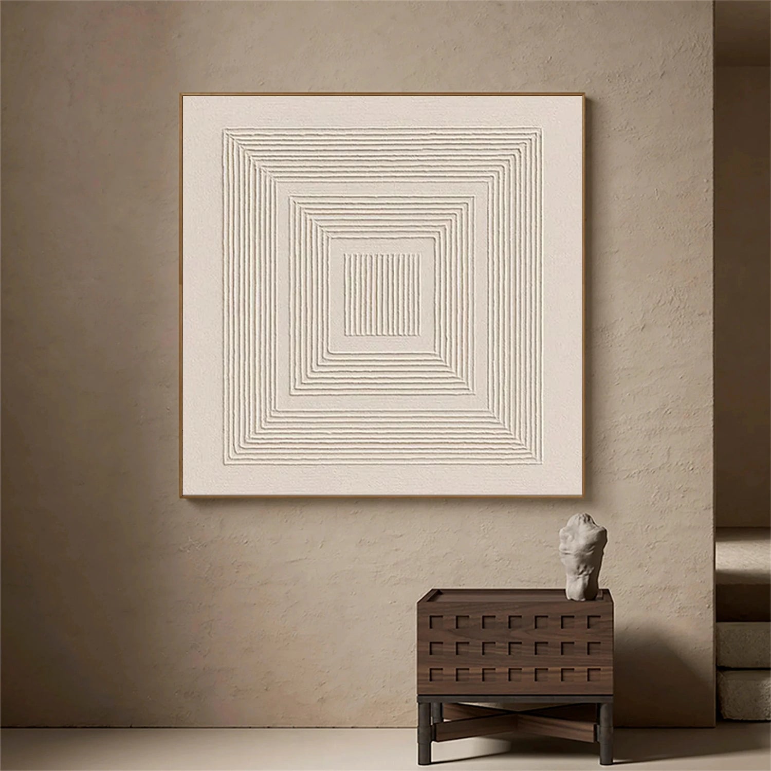 Beige Minimalist Texture Canvas Art #MM399