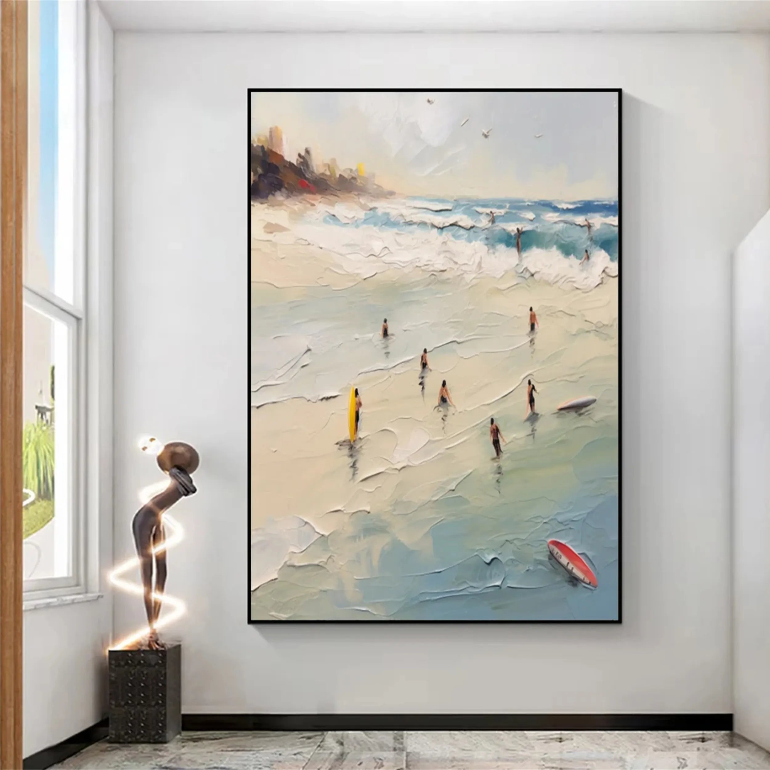 Seascape and Snowy Peak Painting #SP018