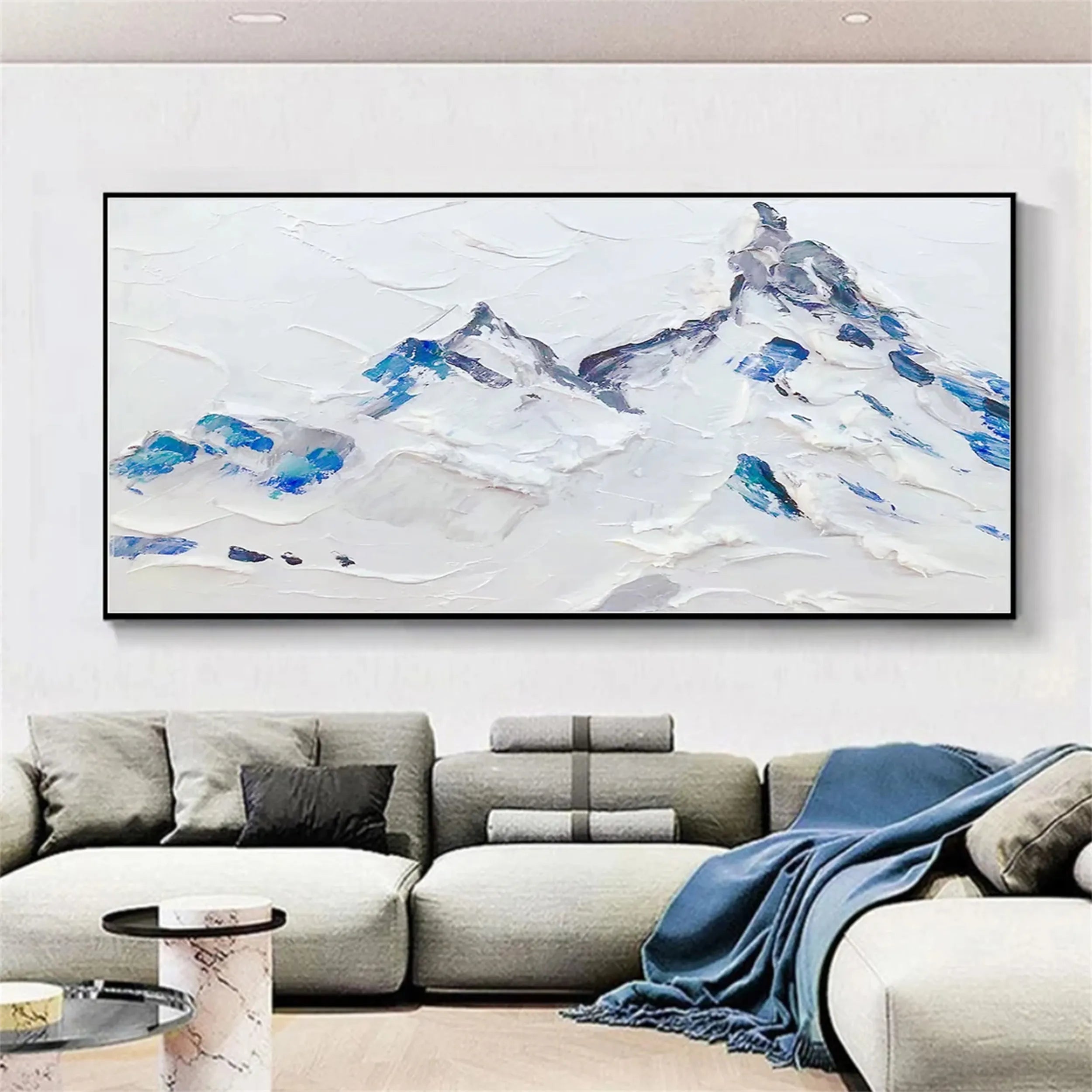 White Minimalist Textured Painting Canvas #MM235