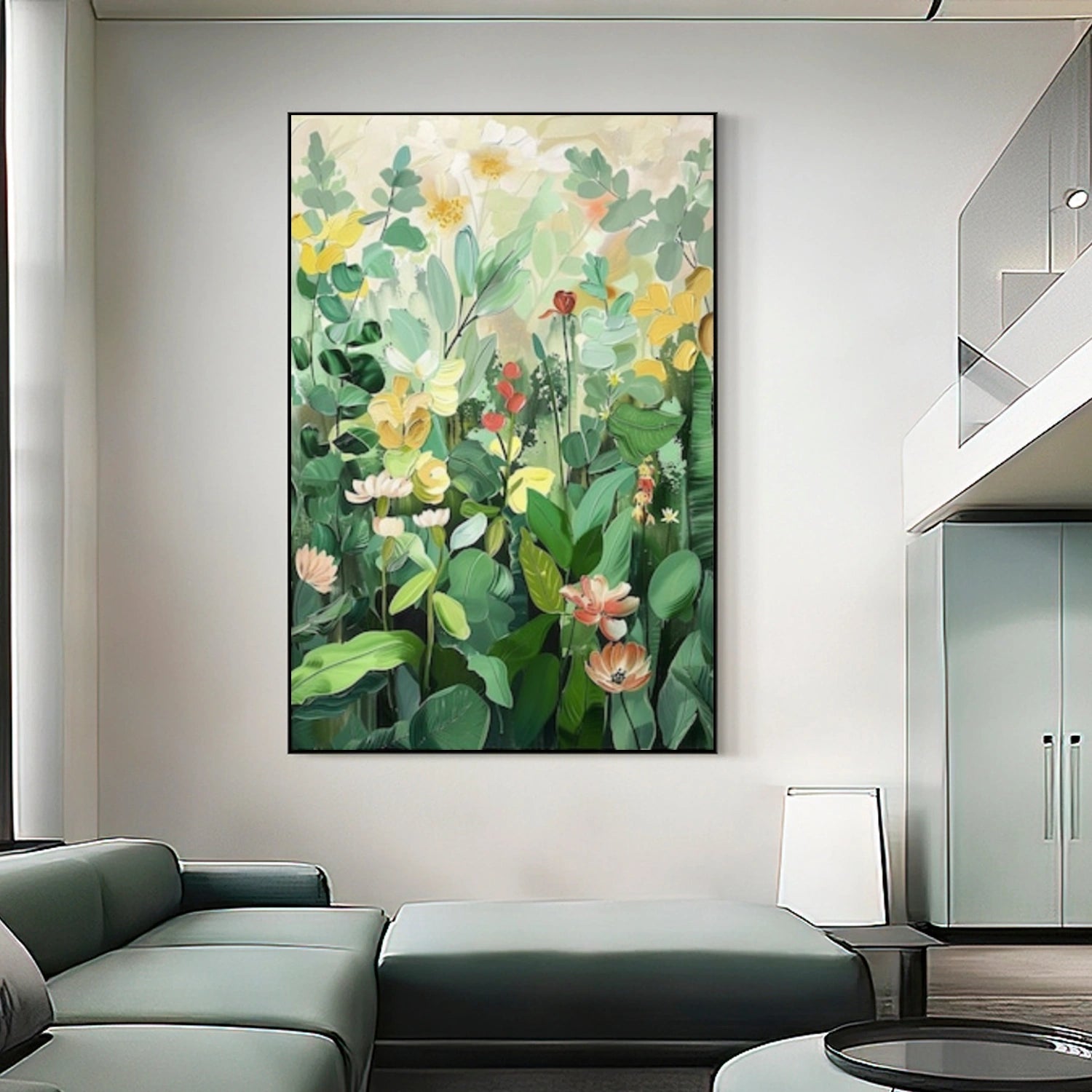 Flower & Tree Abstract Textured Canvas # FT 363