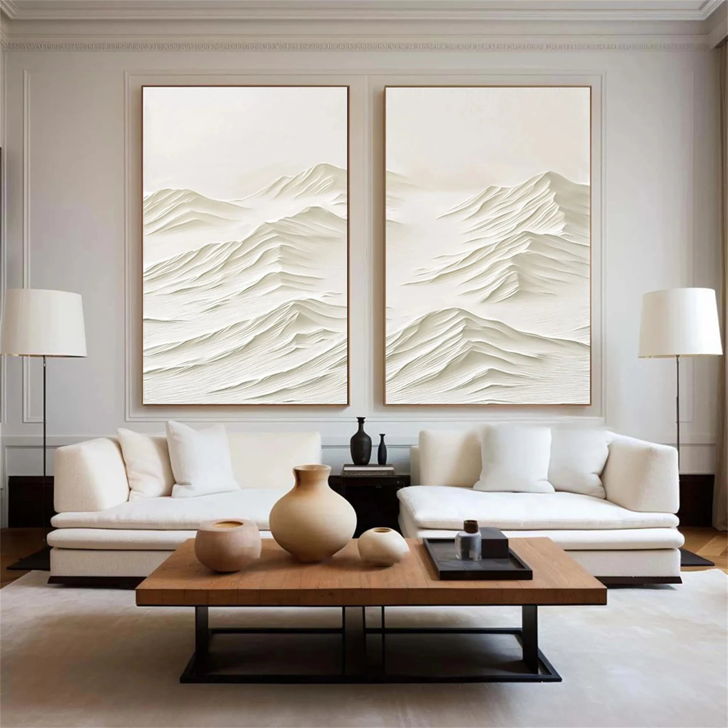 Plaster Art Minimalist Textured Painting Set of 2 #MM254