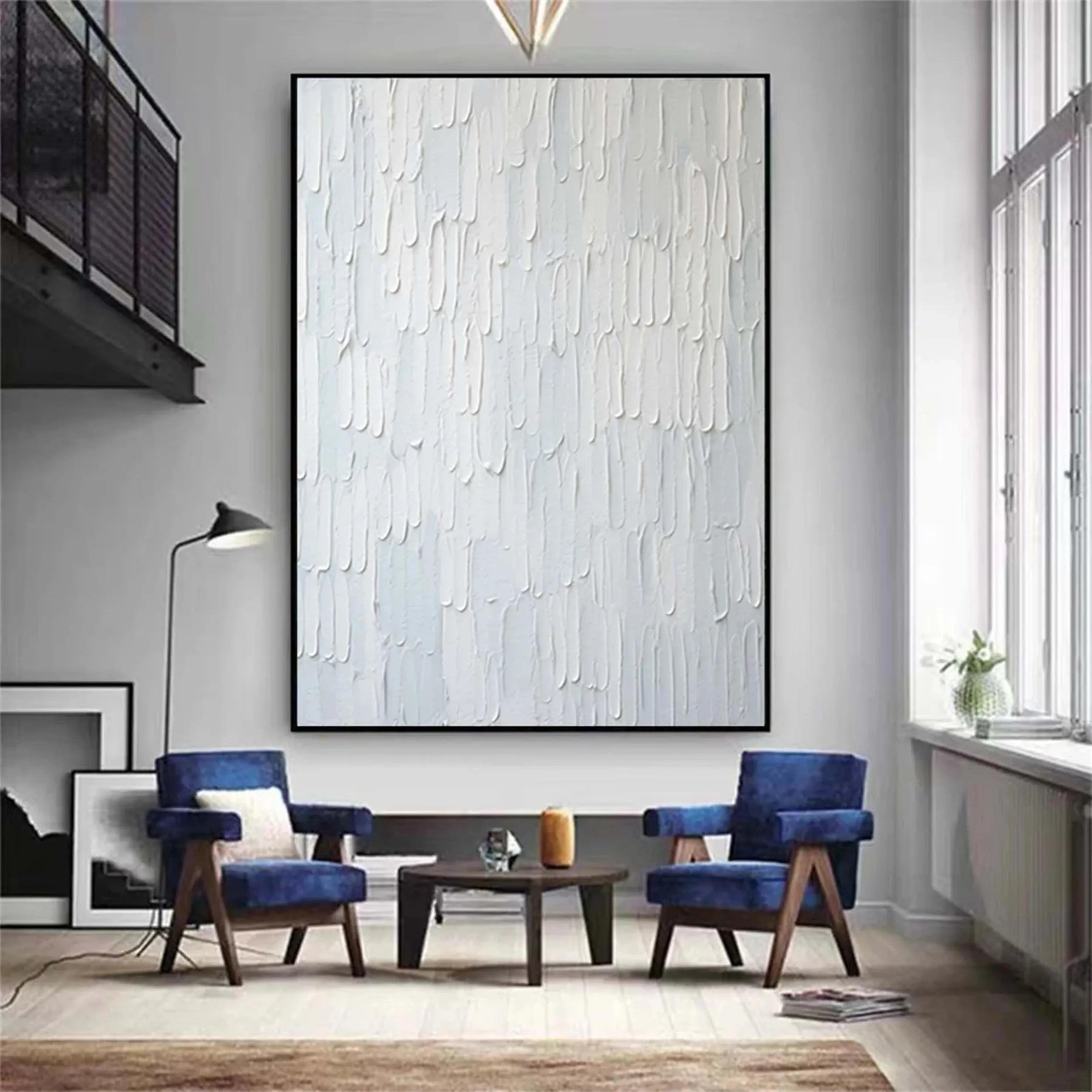 White Minimalist Textured Painting Canvas #MM172
