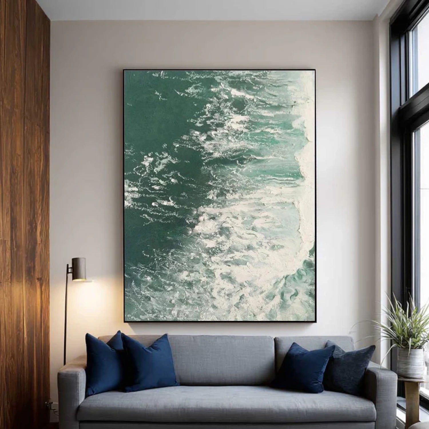 Ocean And Sky Abstract Textured Canvas Art #OS 323
