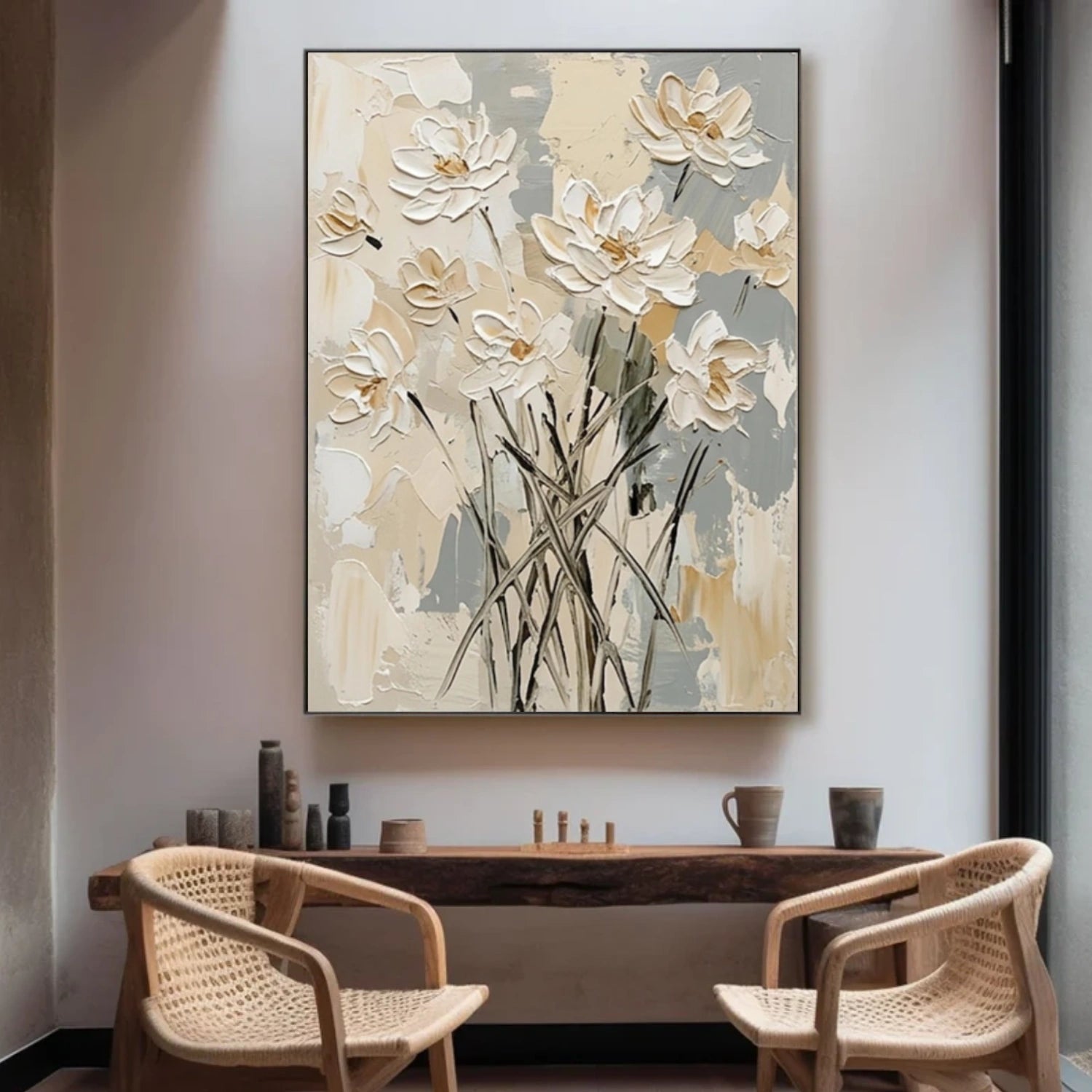 Flower & Tree Abstract Textured Canvas # FT 350