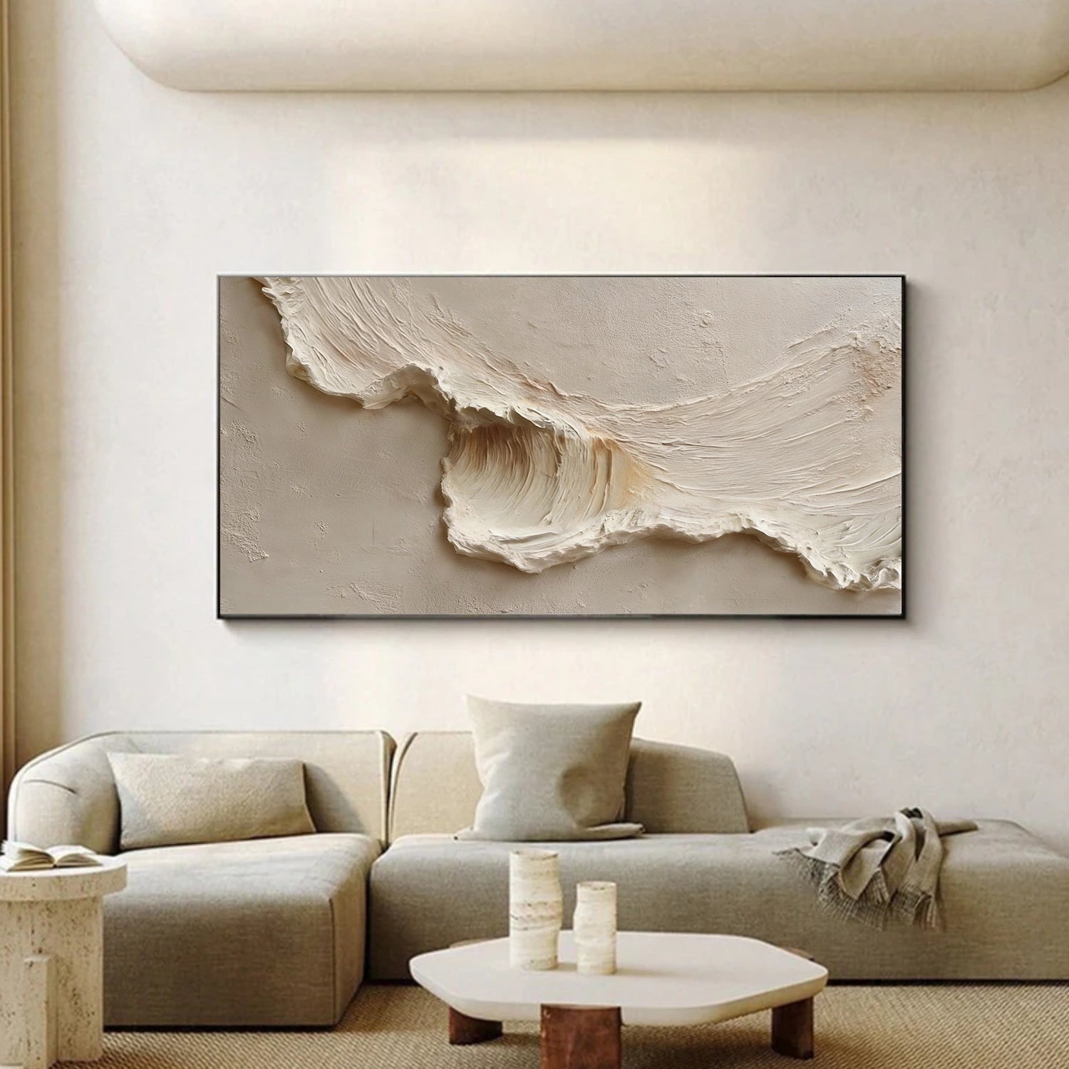Ocean And Sky Abstract Texture Canvas Art #OS368