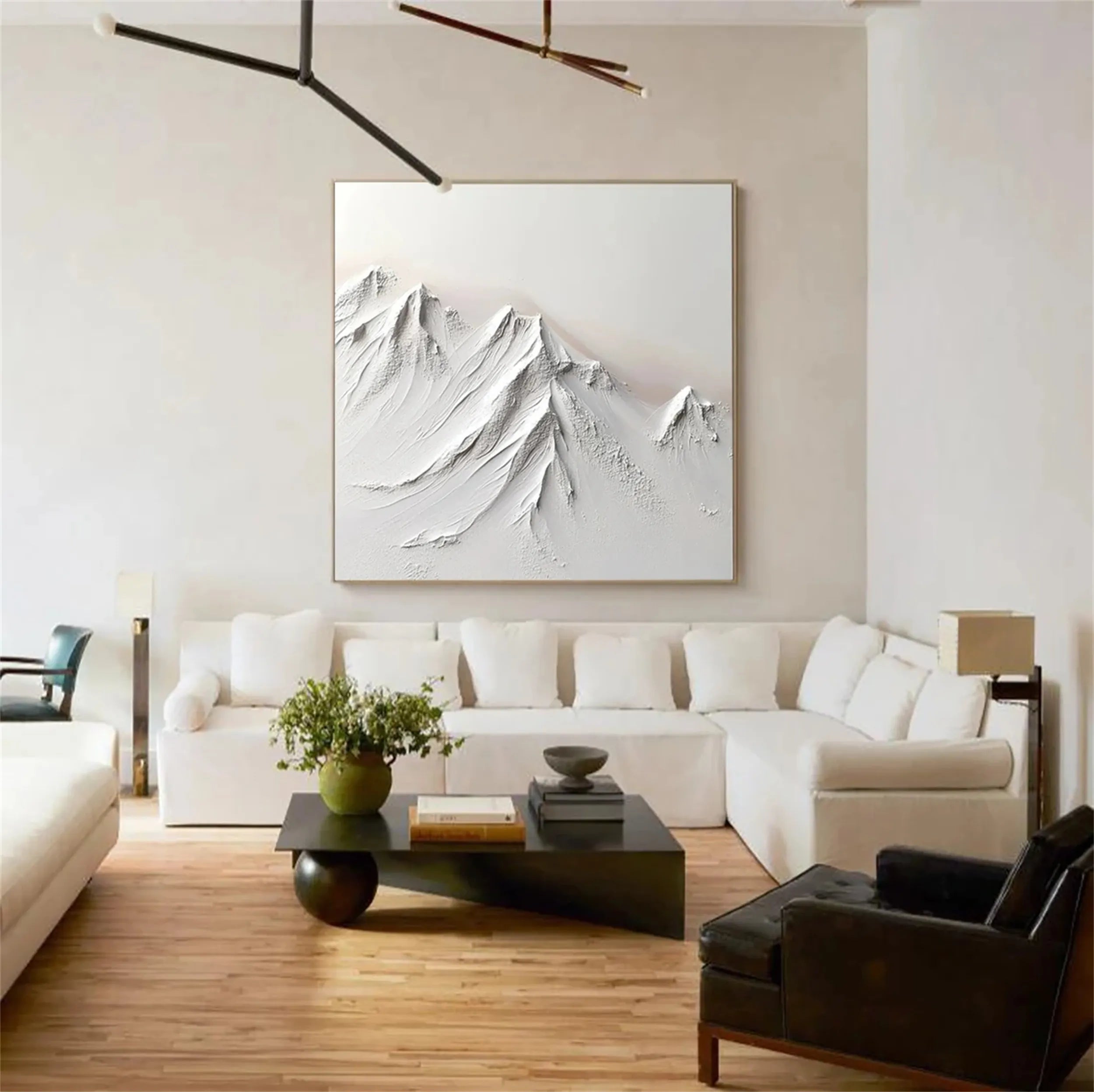 White Minimalist Textured Painting Canvas #MM237