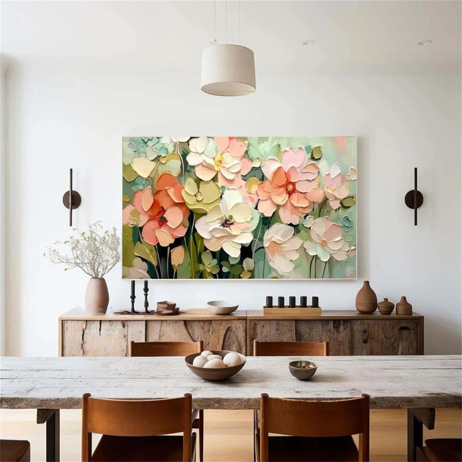 Flower & Tree Abstract Textured Canvas # FT 362