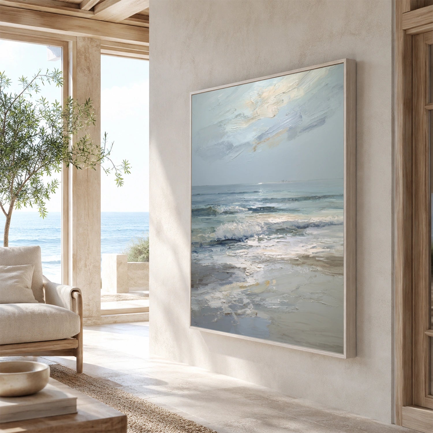 Ocean And Sky Abstract Texture Canvas Art #OS450