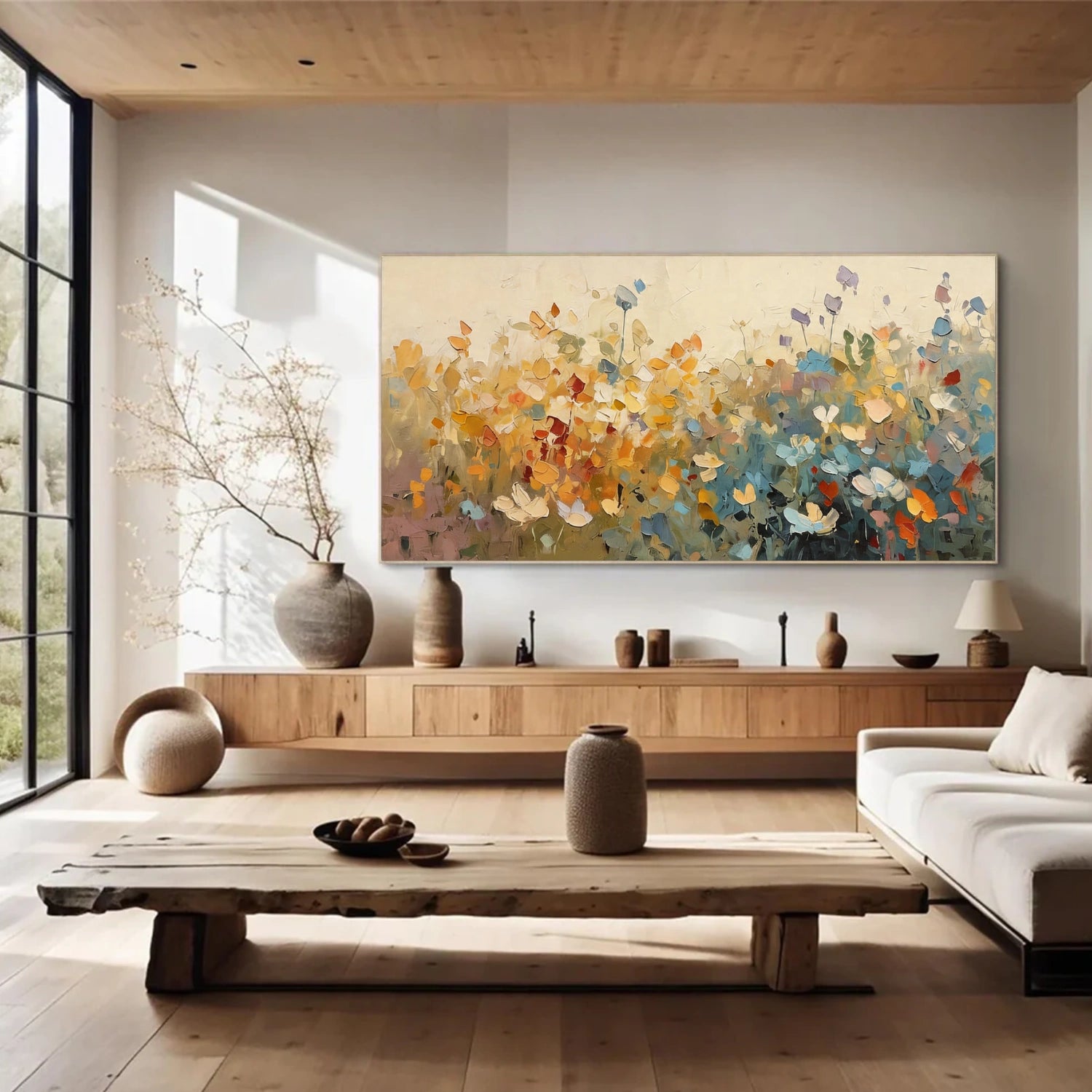 Flower & Tree Abstract Textured Canvas # FT 353