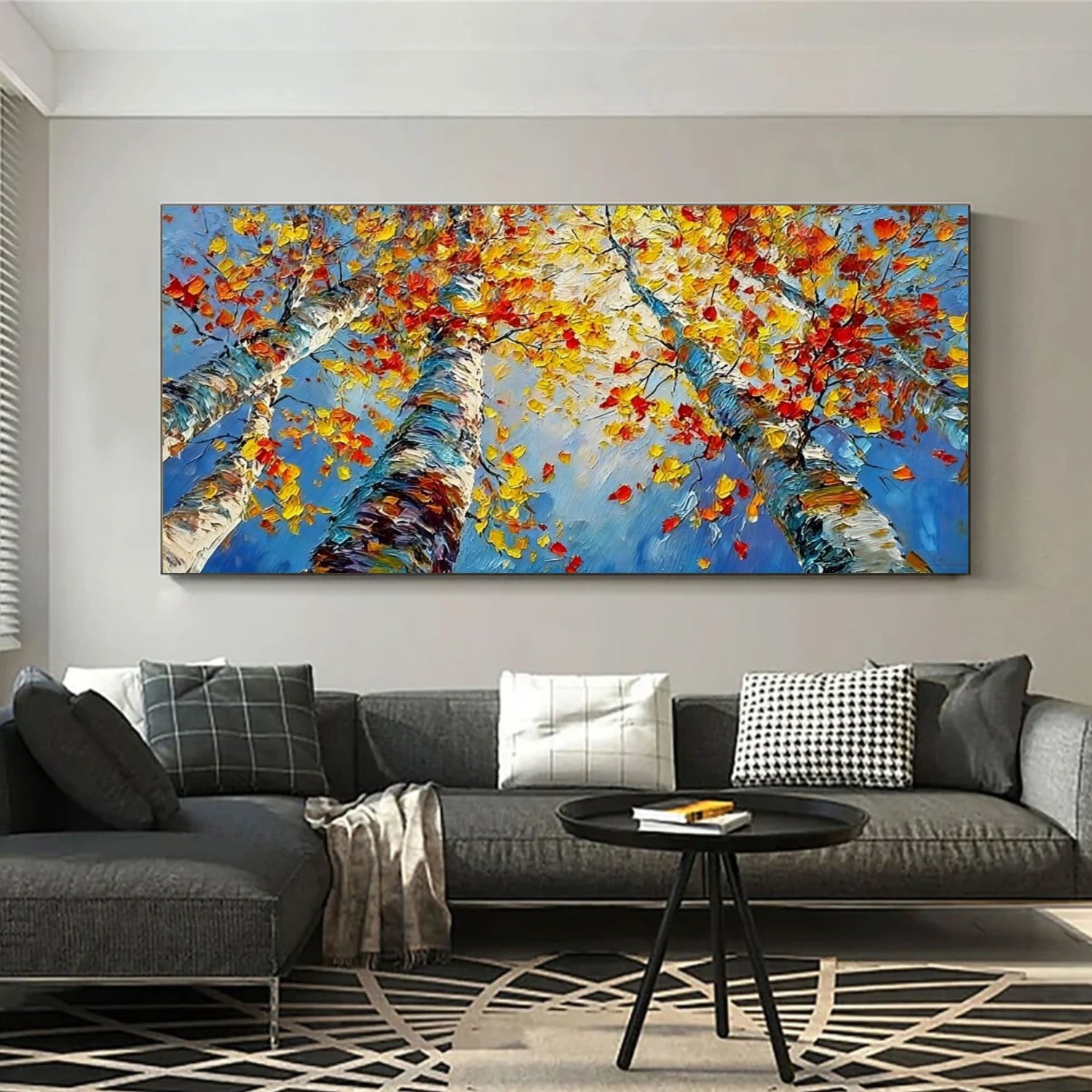 Colorful Flower & Tree Abstract Texture Canvas Art #FT 285