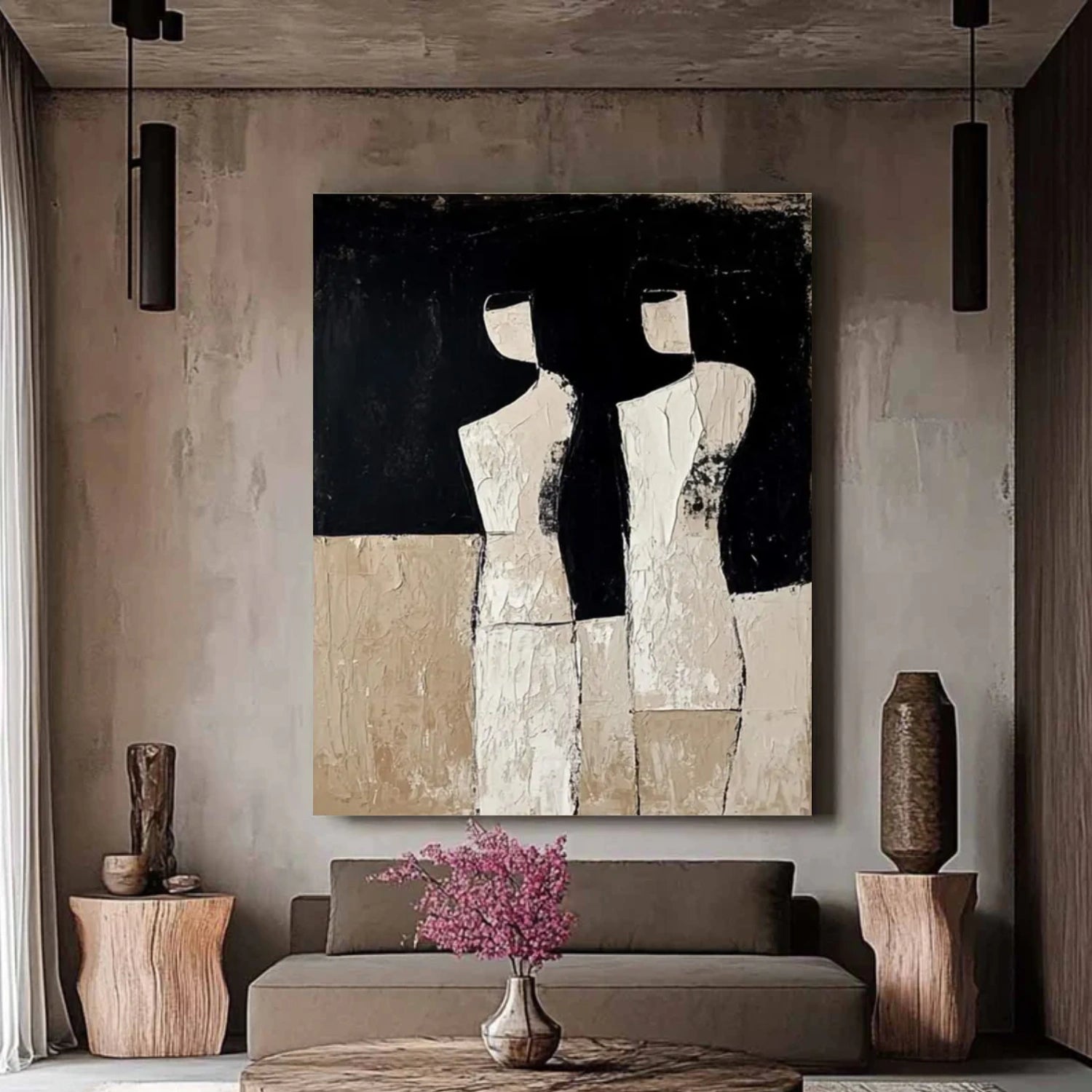 Contemporary Abstract Minimalist Textured Wall Art #CW047