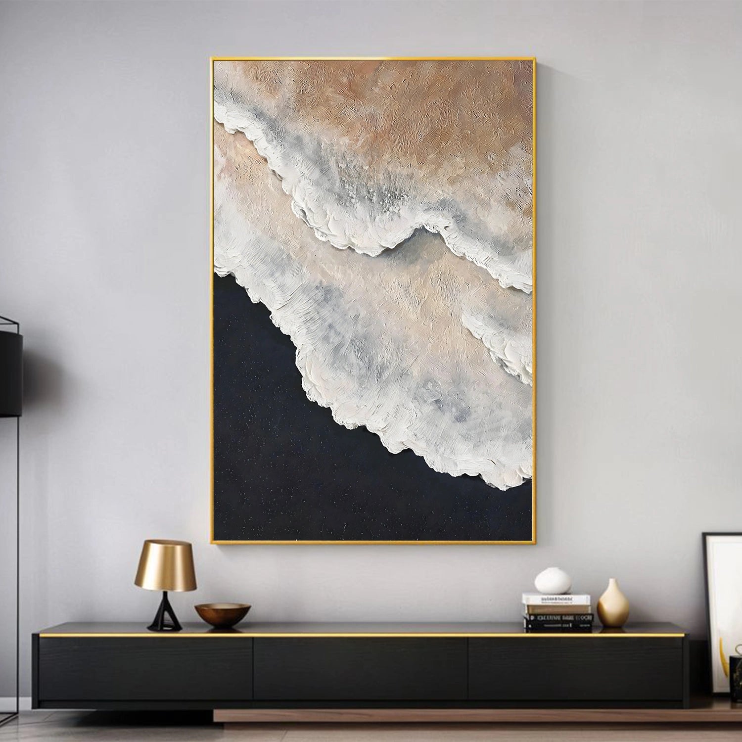 Ocean And Sky Abstract Texture Canvas Art #OS388
