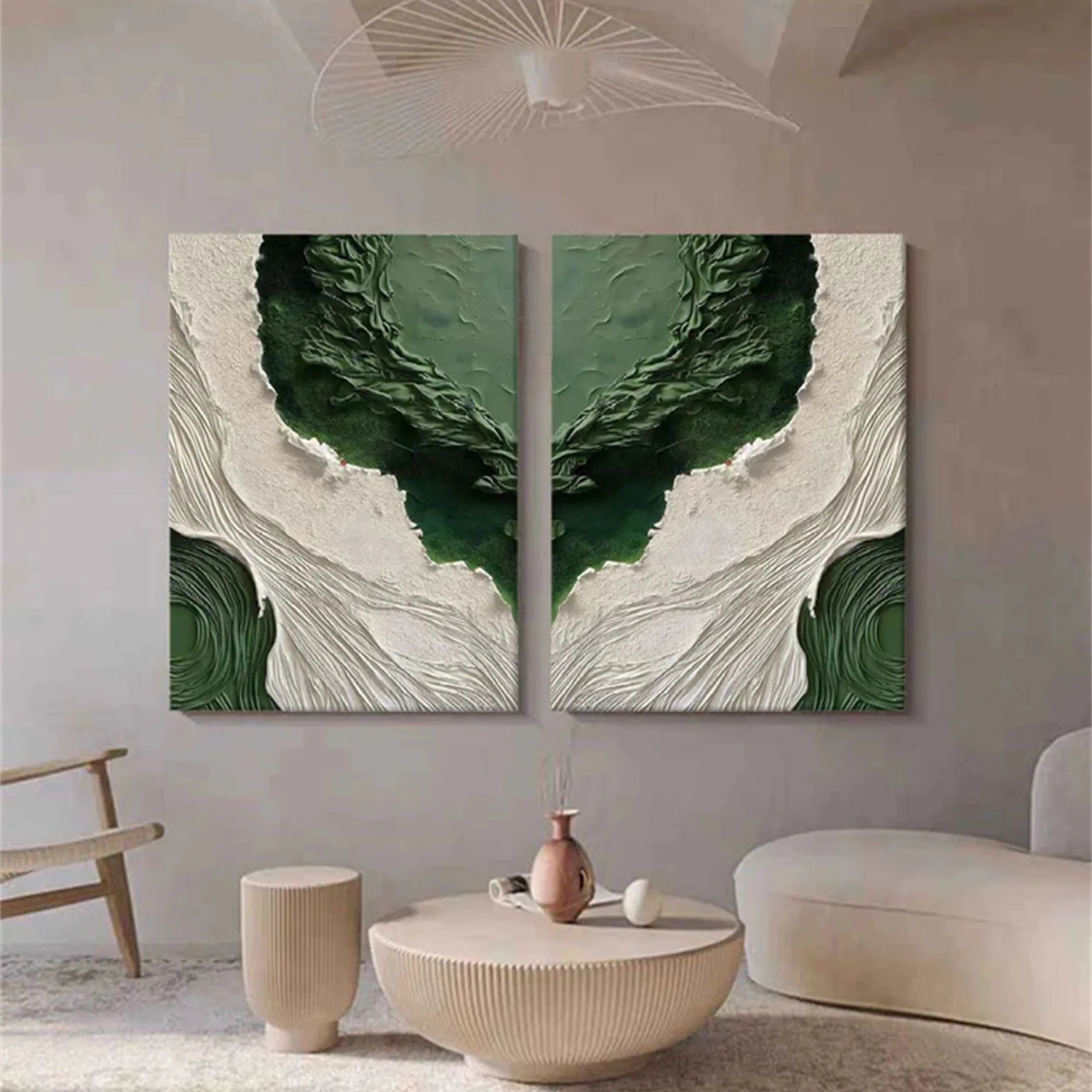 Blue & Green Abstract Set of 2 #BG061