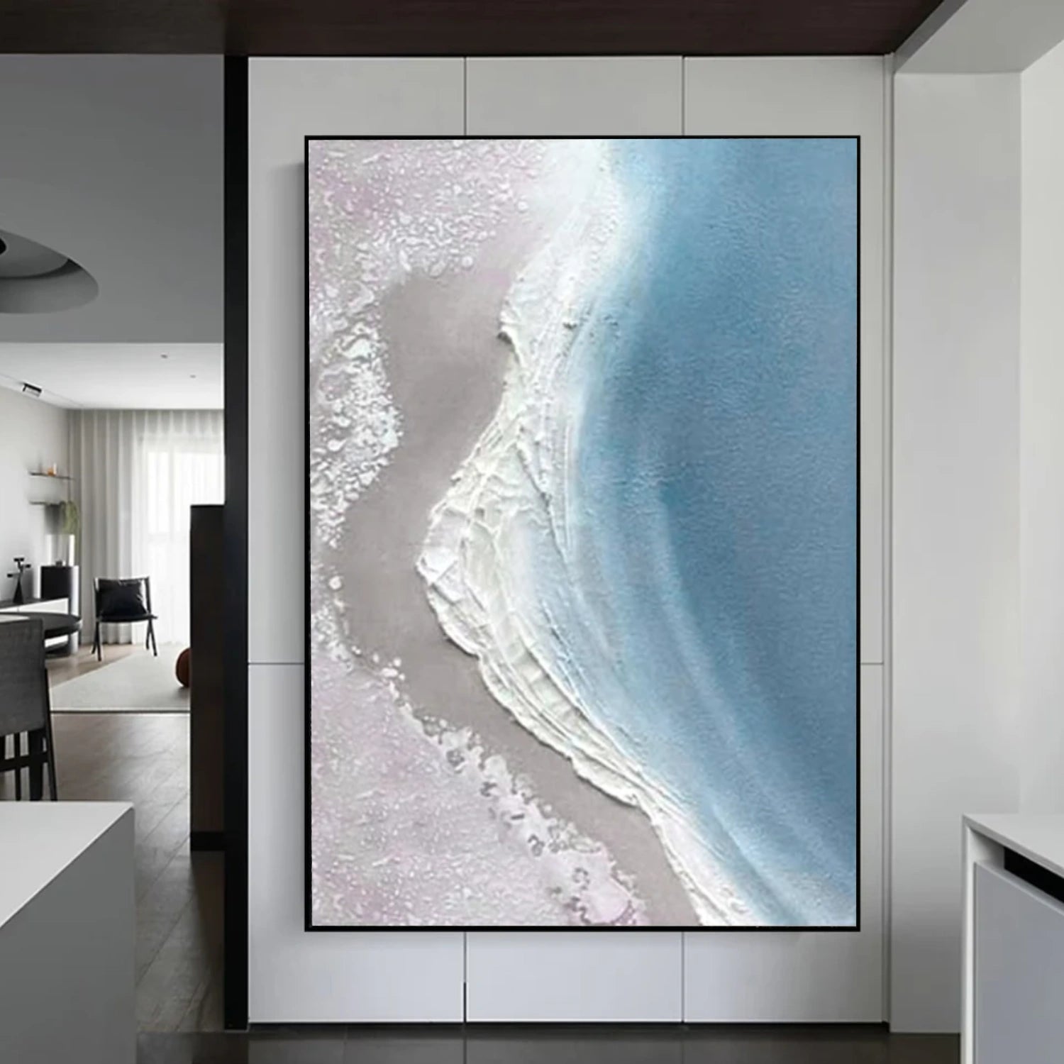 Ocean And Sky Abstract Textured Canvas Art #OS 308
