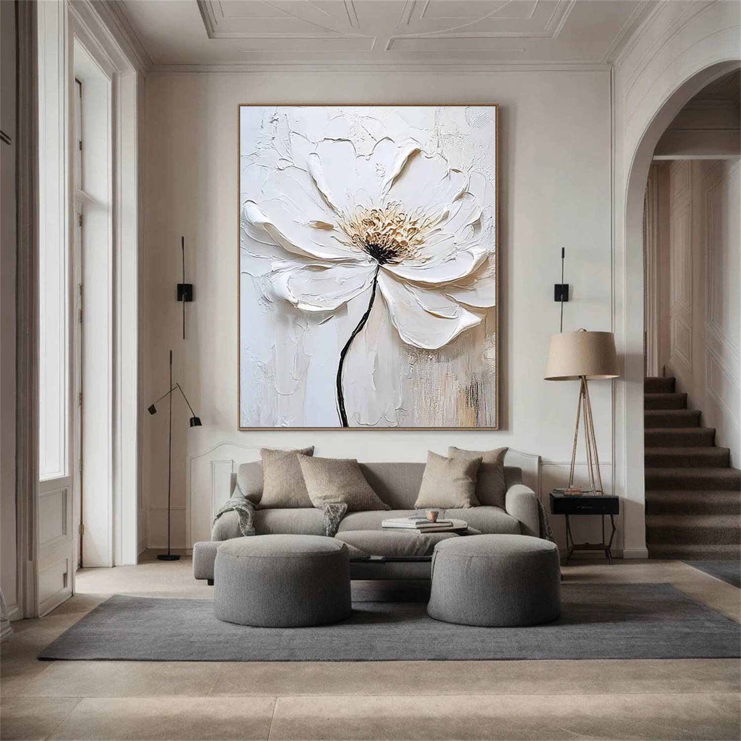 Flower And Tree Abstract Texture Canvas Art #FT 232