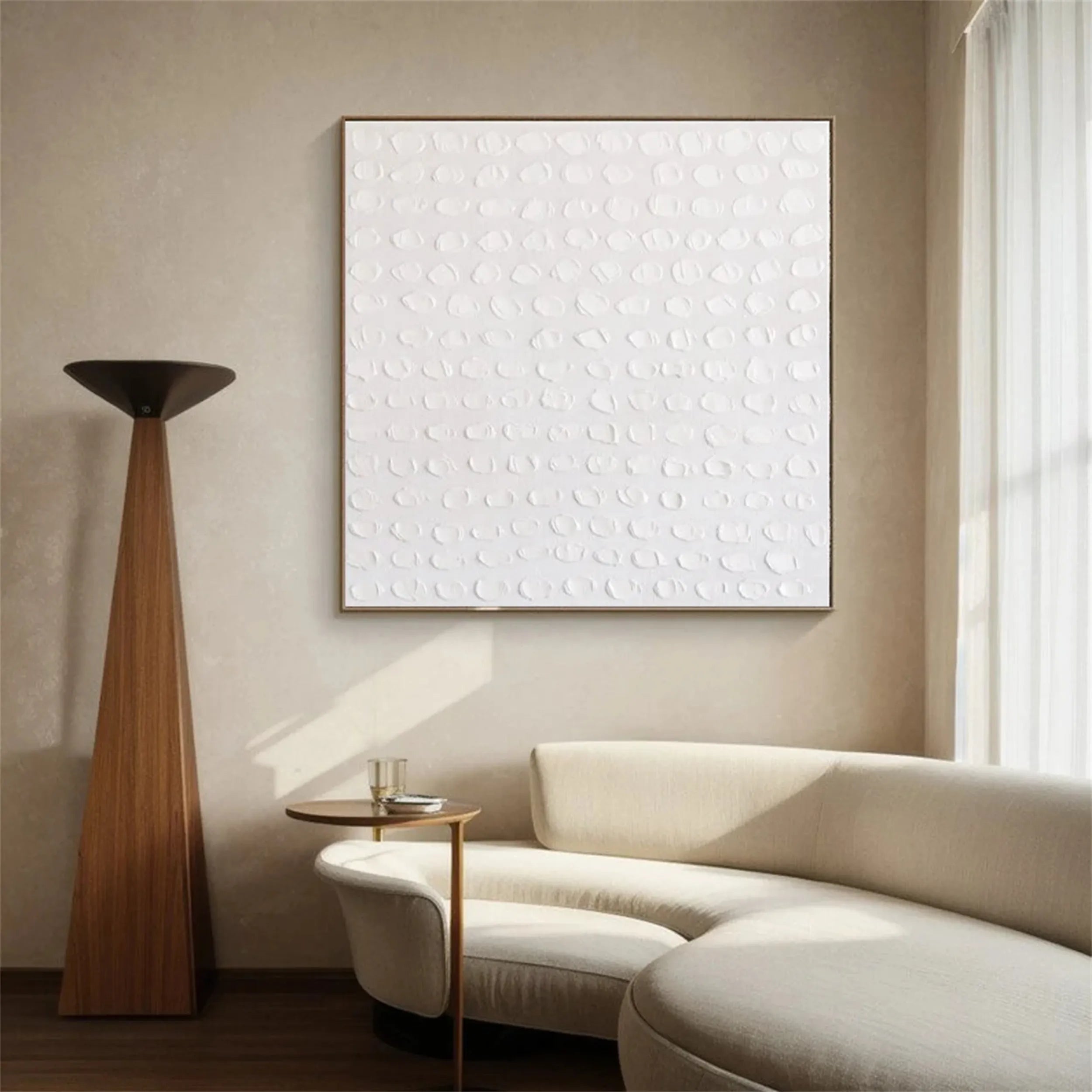 White Minimalist Textured Painting Canvas #MM200