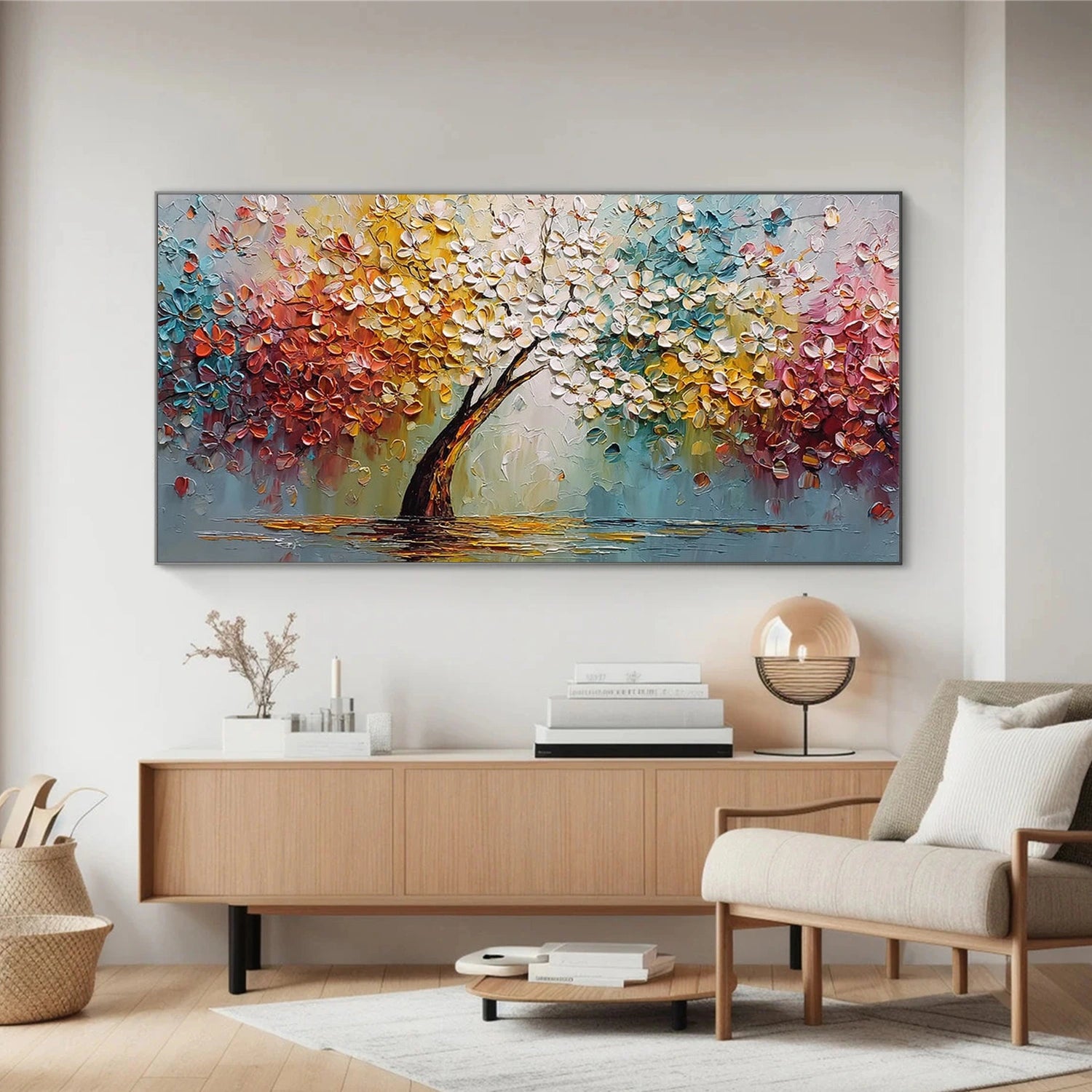 Flower & Tree Abstract Textured Canvas # FT 367