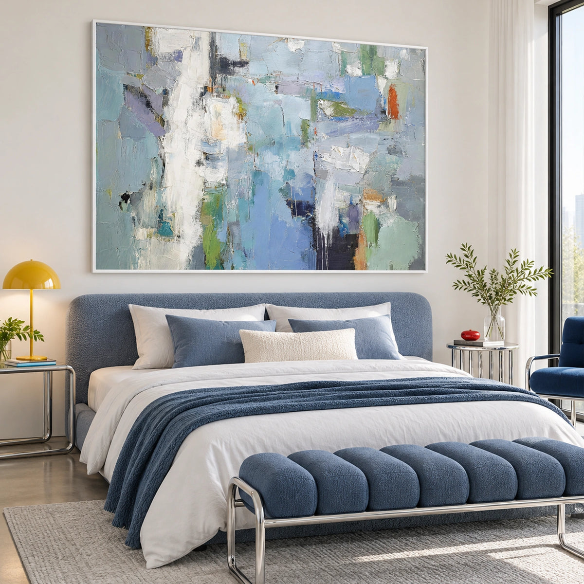 Blue Abstract Wall Art #BG154