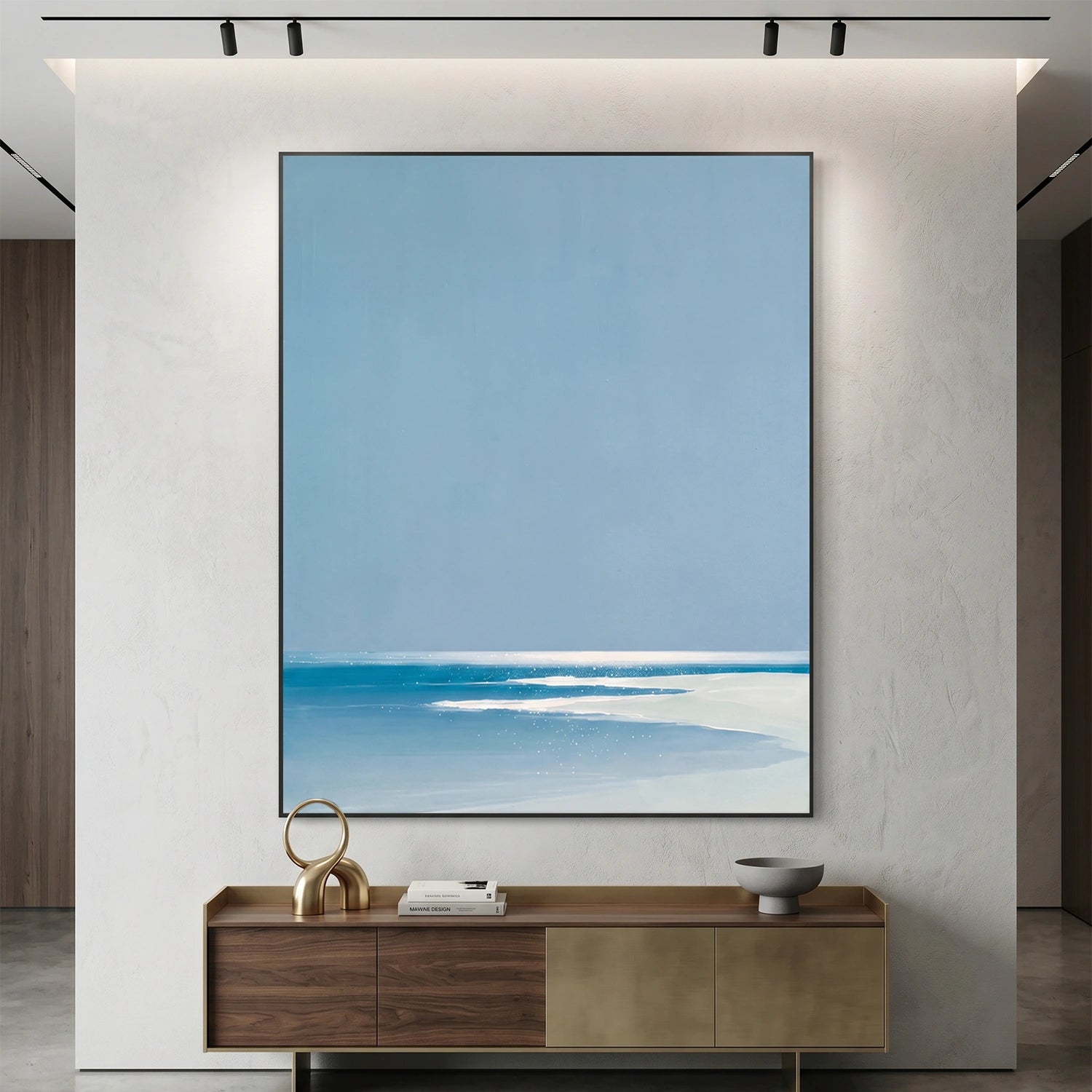 Ocean And Sky Abstract Canvas Art #OS413