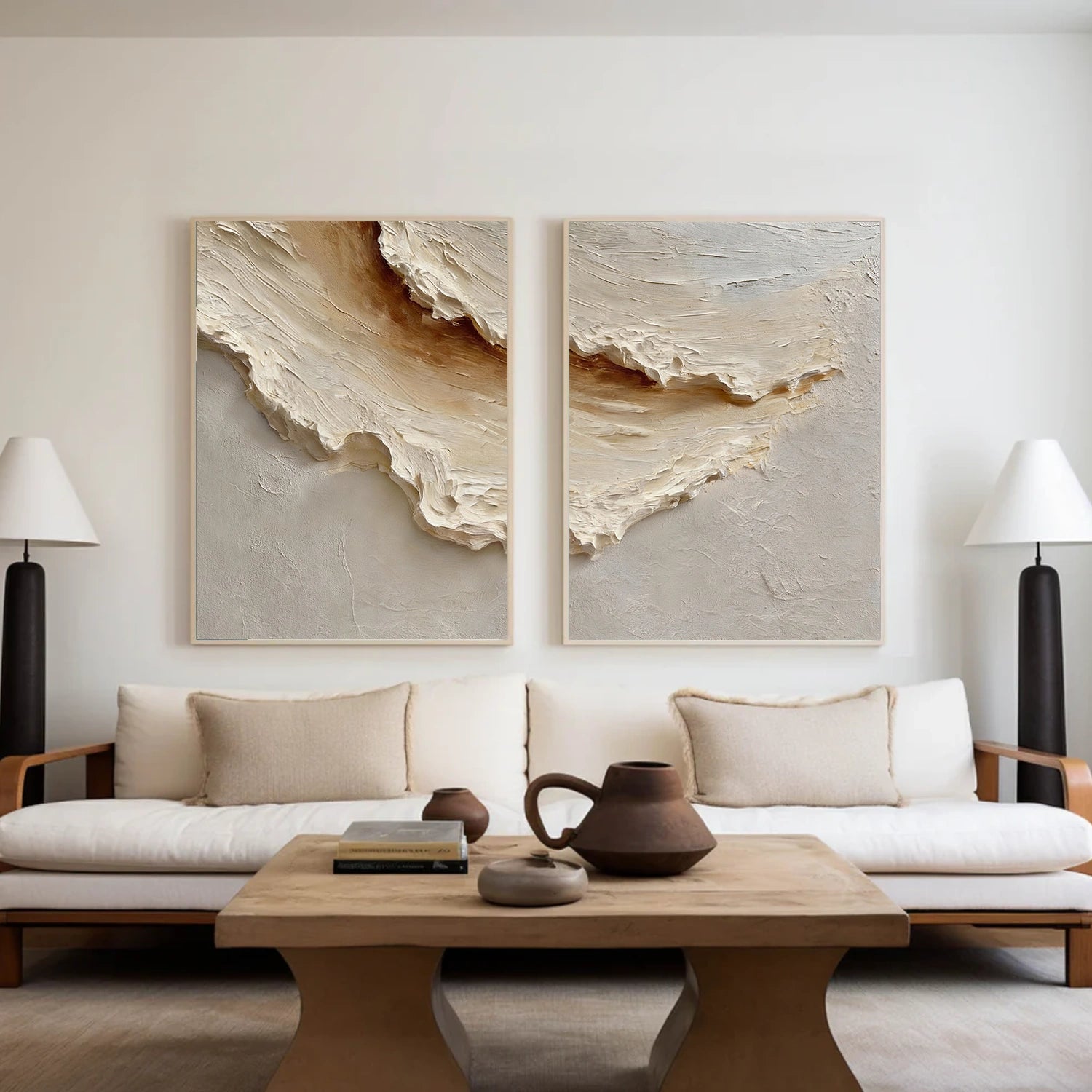 Ocean And Sky Abstract Texture Canvas Art Set of 2 #OS367