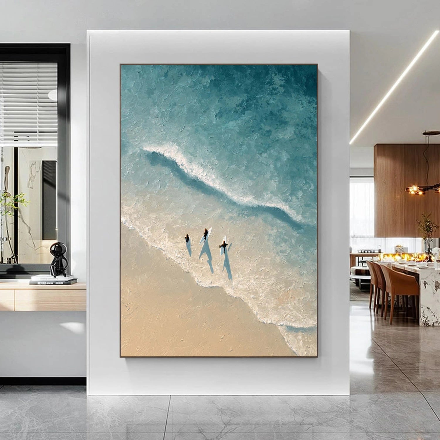 Ocean And Sky Abstract Texture Canvas Art #OS402