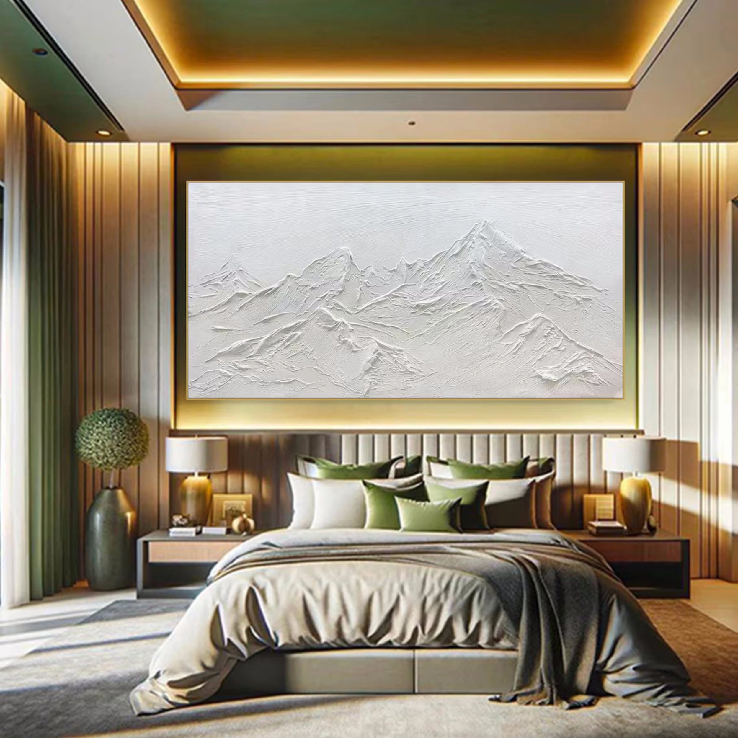 White Minimalist Textured Painting Canvas #MM107