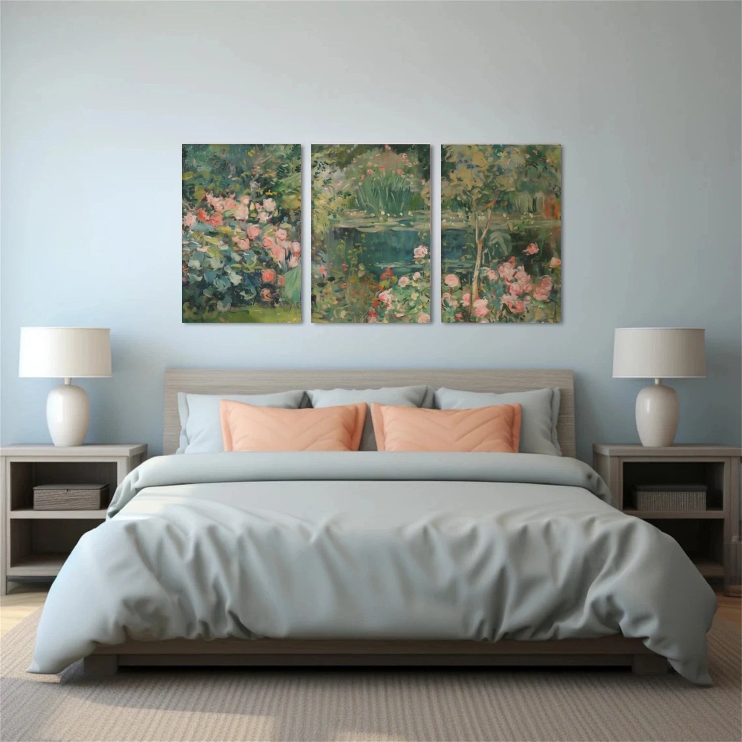 Flower & Tree Abstract Set of 3 Canvas Art #FT 275