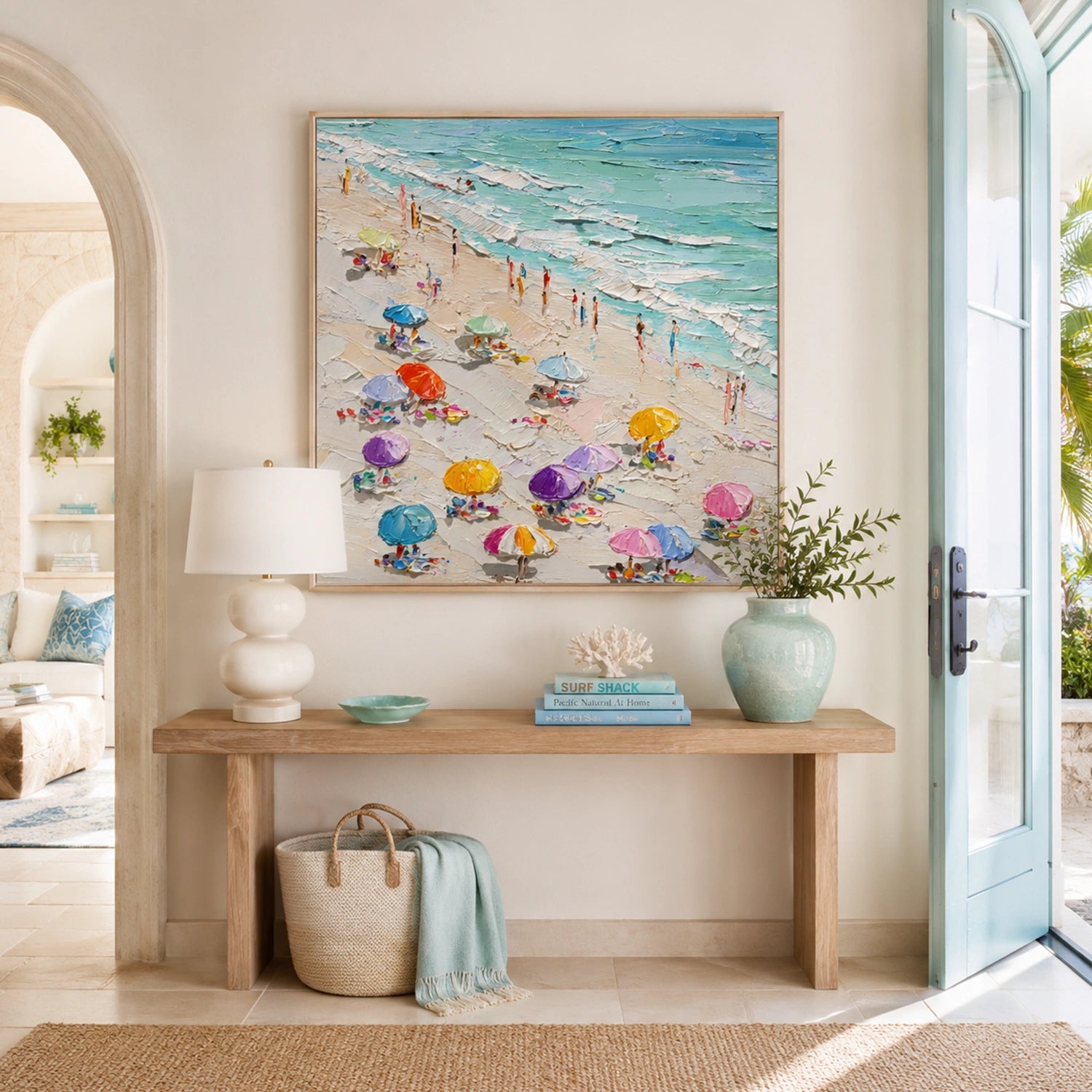 Ocean And Sky Abstract Texture Canvas Art #OS420
