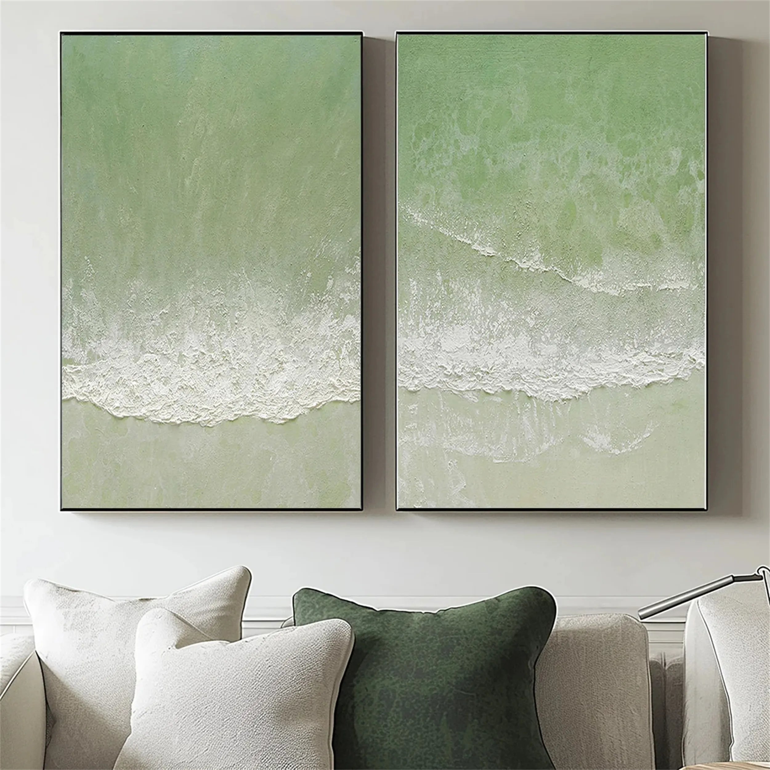 Blue & Green Abstract Set of 2 #BG048