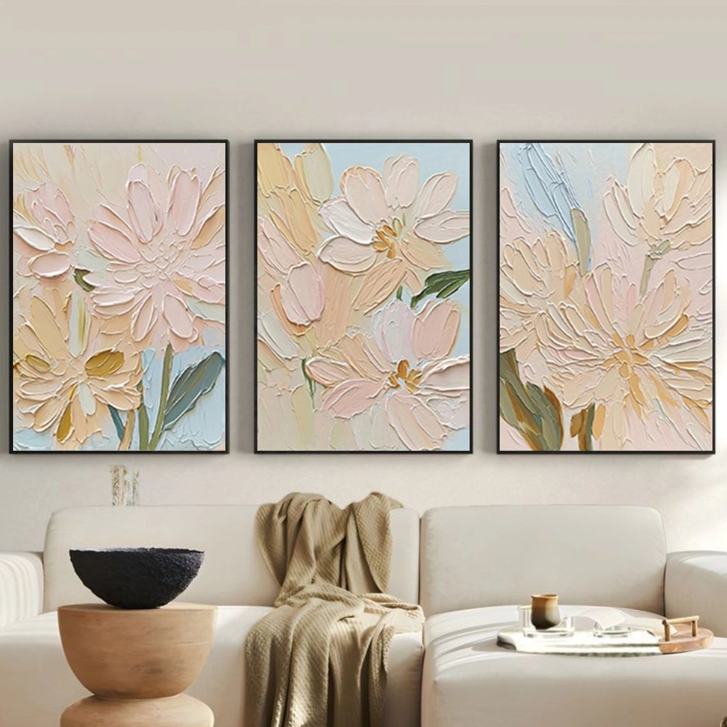 Flower & Tree Abstract Canvas Art Set of 3 # FT 339