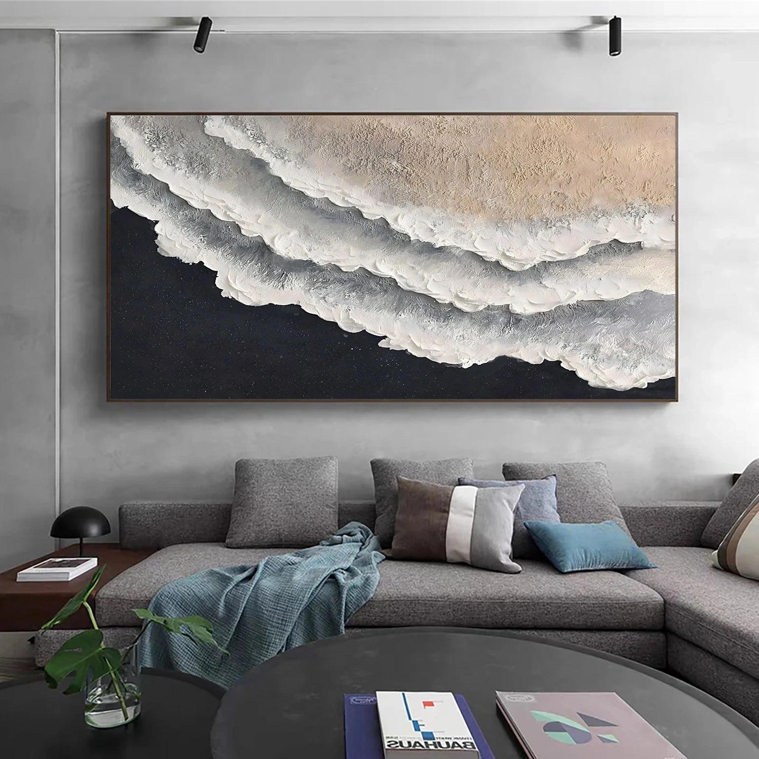 Ocean And Sky Abstract Texture Canvas Art #OS389
