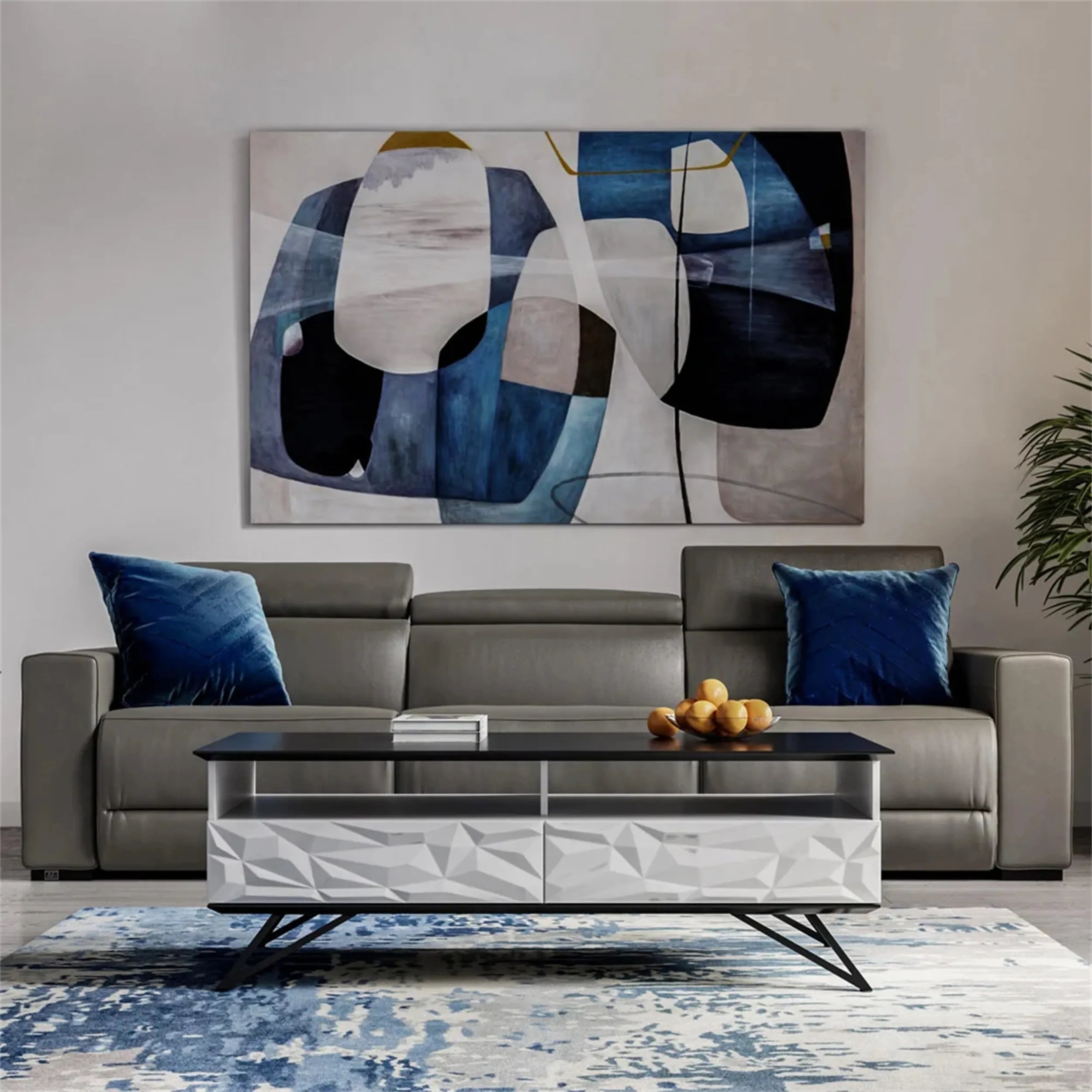 Blue & Green Abstract Set of 2#BG077