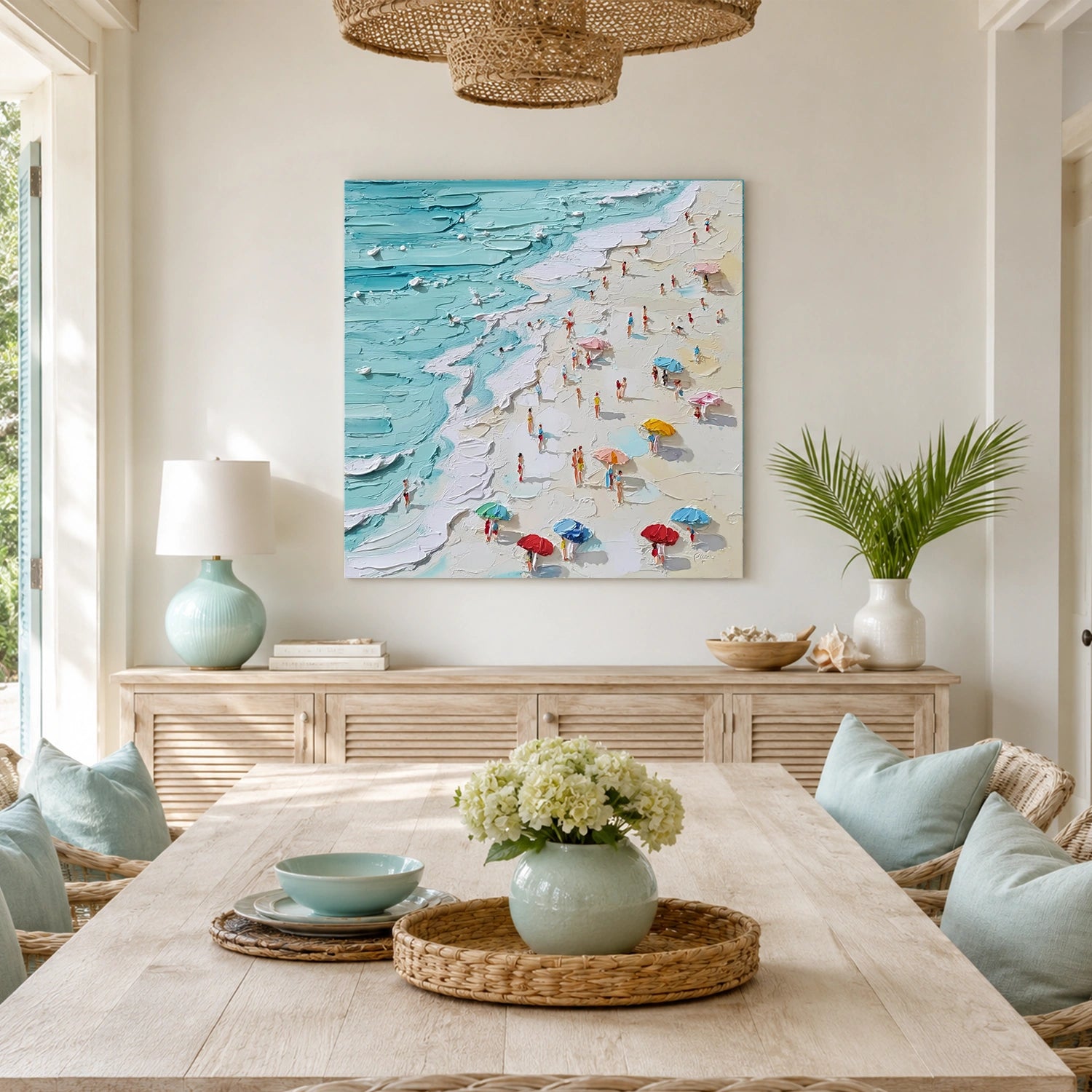 Ocean And Sky Abstract Texture Canvas Art #OS425