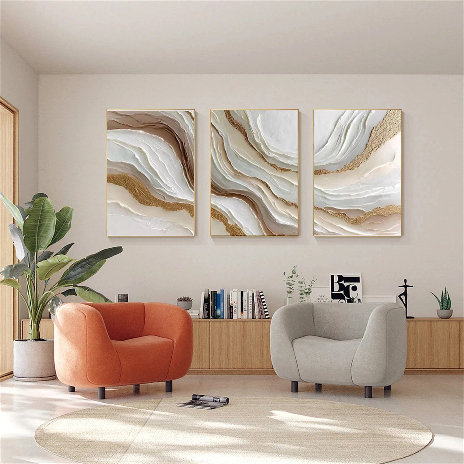 Abstract Texture Wall Art Set of 3 #AB619