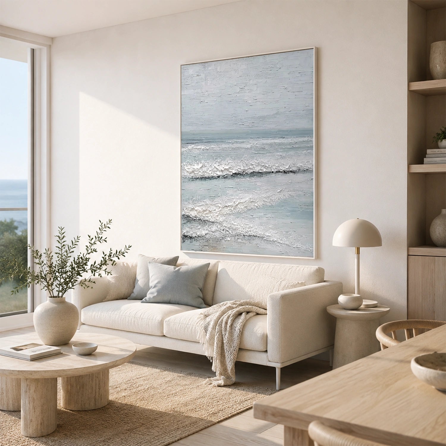 Ocean And Sky Abstract Texture Canvas Art #OS447